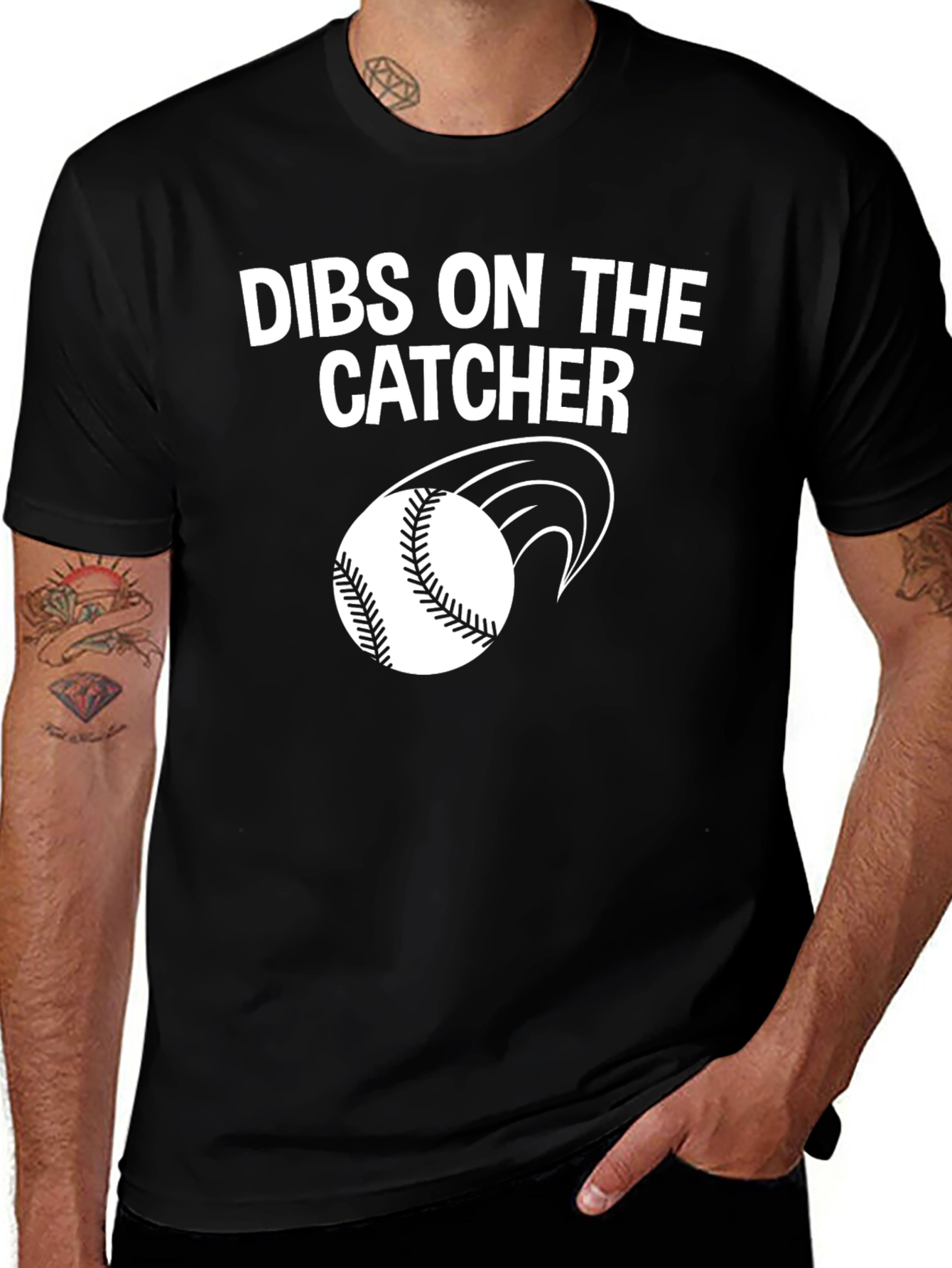 Variant 19 of Dibs On The Catcher Baseball T-Shirt
