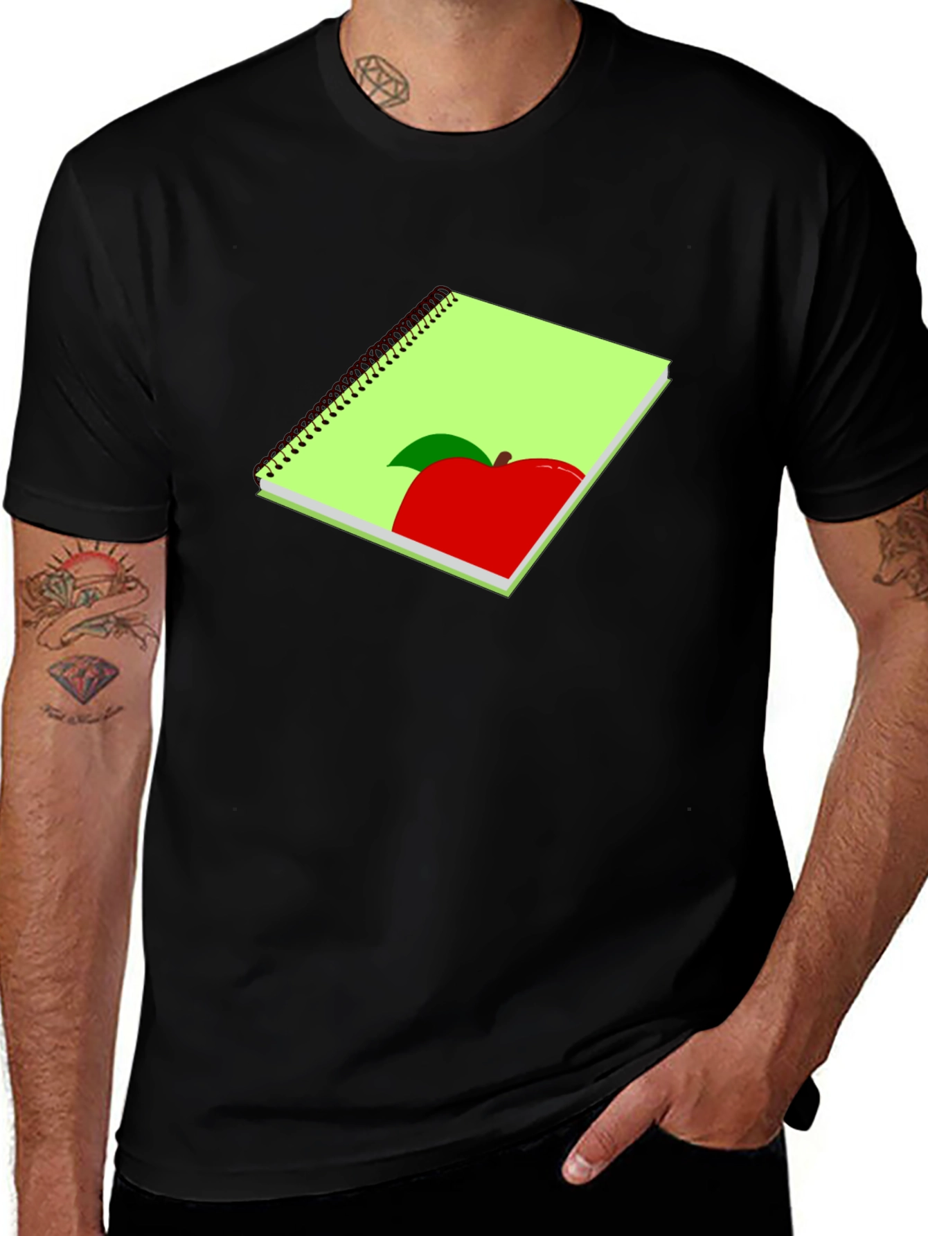 Variant 16 of Apple Notebook Graphic Tee - Casual Style