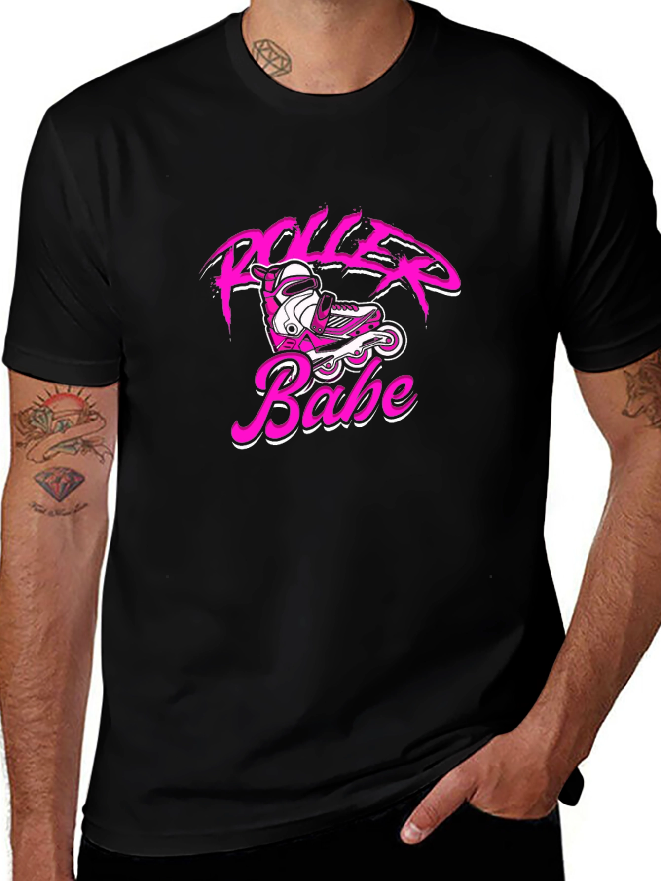 Roller Babe T-Shirt - Black Graphic Tee
