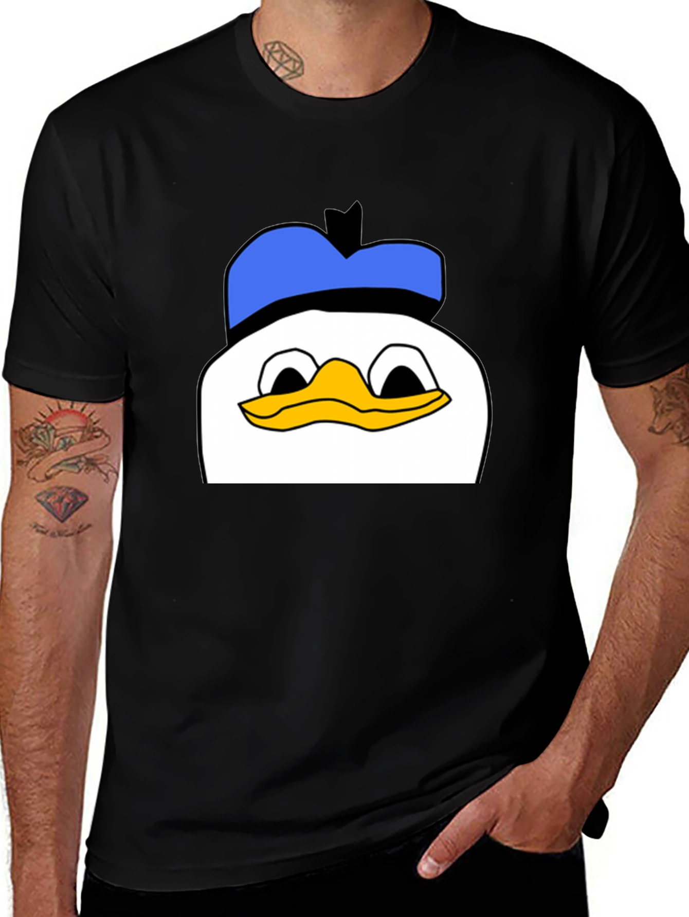 Donald Duck Peek-a-Boo Black Tee