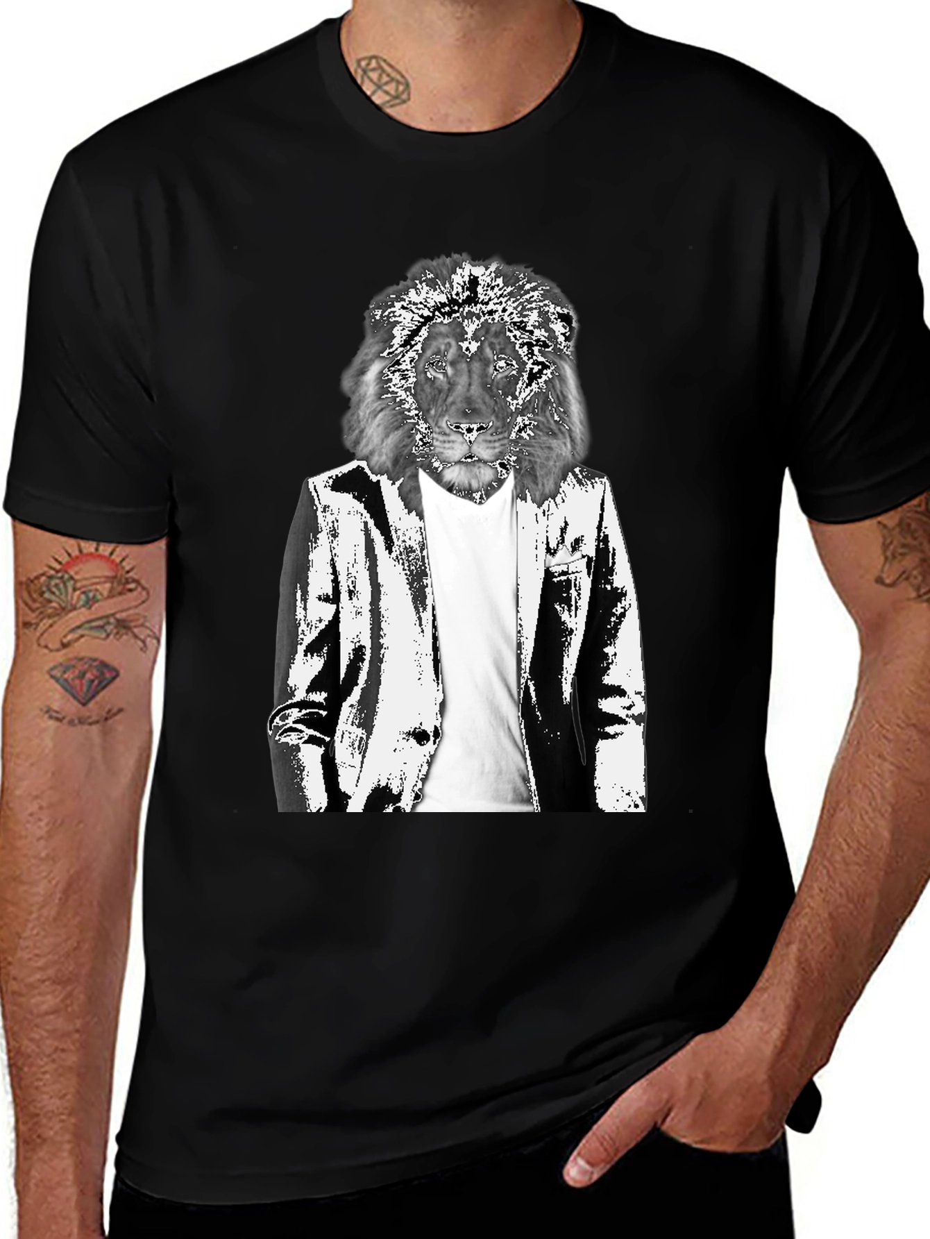 Variant 22 of Lion Suit Graphic Tee - Cool Animal Print