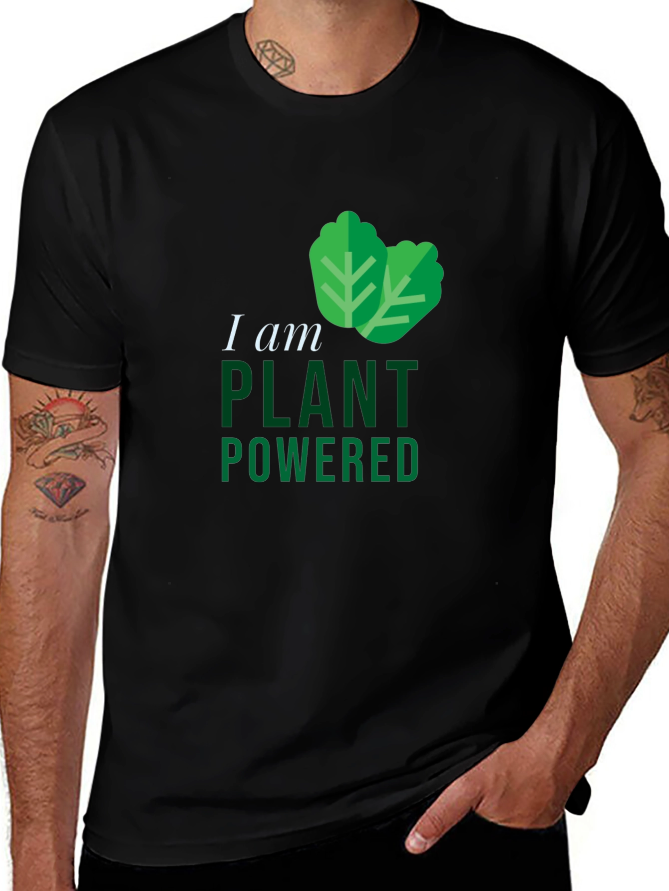 Variant 3 of Plant Powered Black T-Shirt
