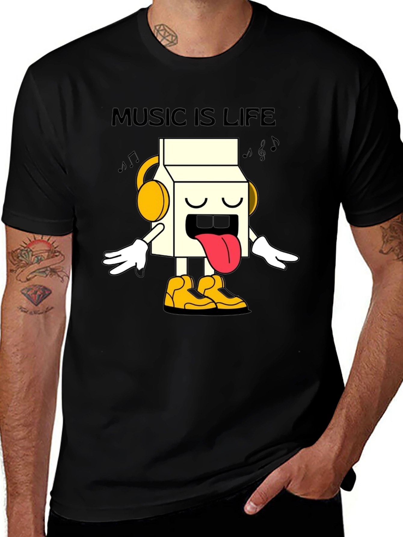 Variant 6 of Music Is Life T-Shirt - Milk Carton DJ Design