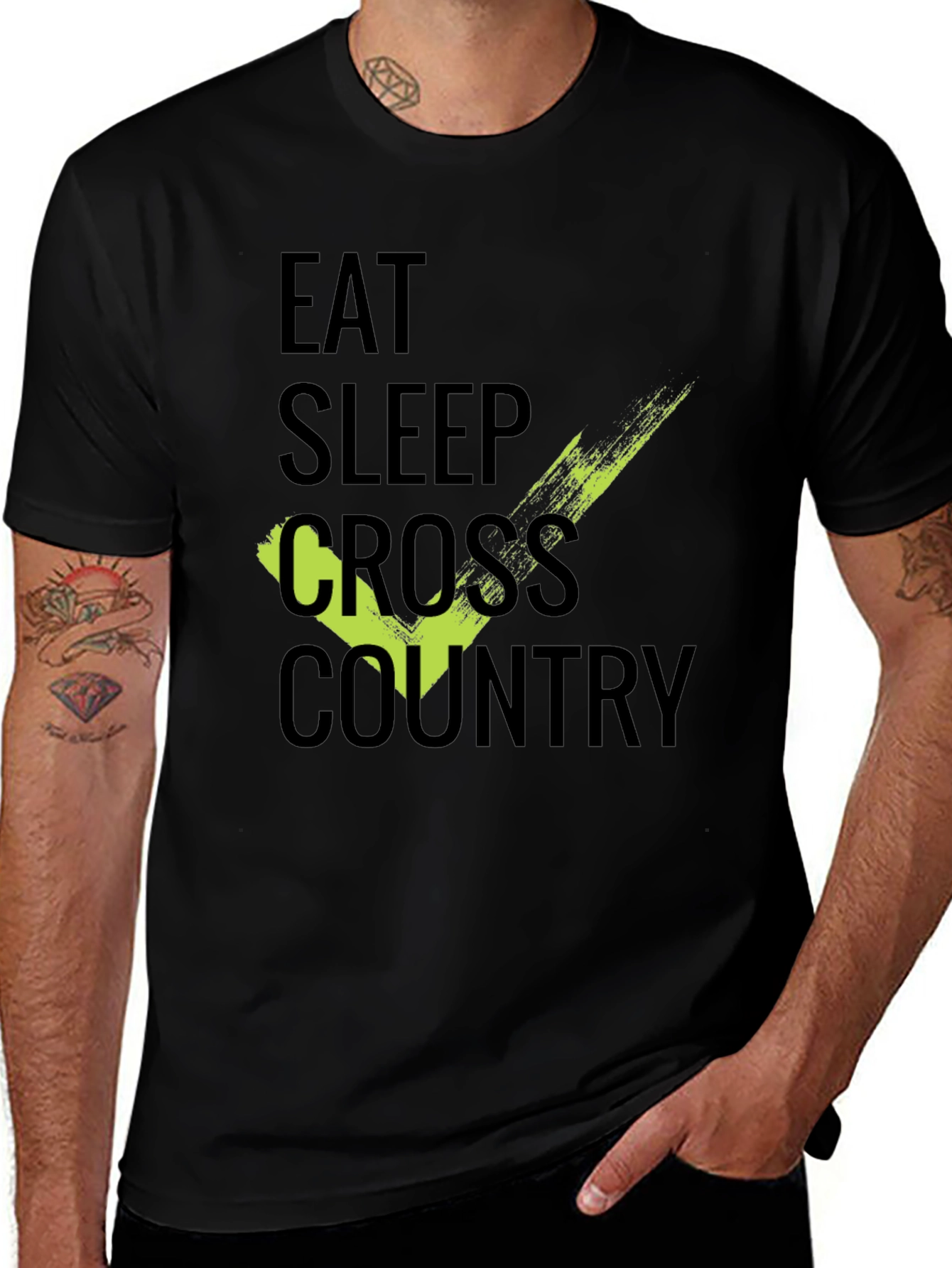 Eat Sleep Cross Country Black T-Shirt