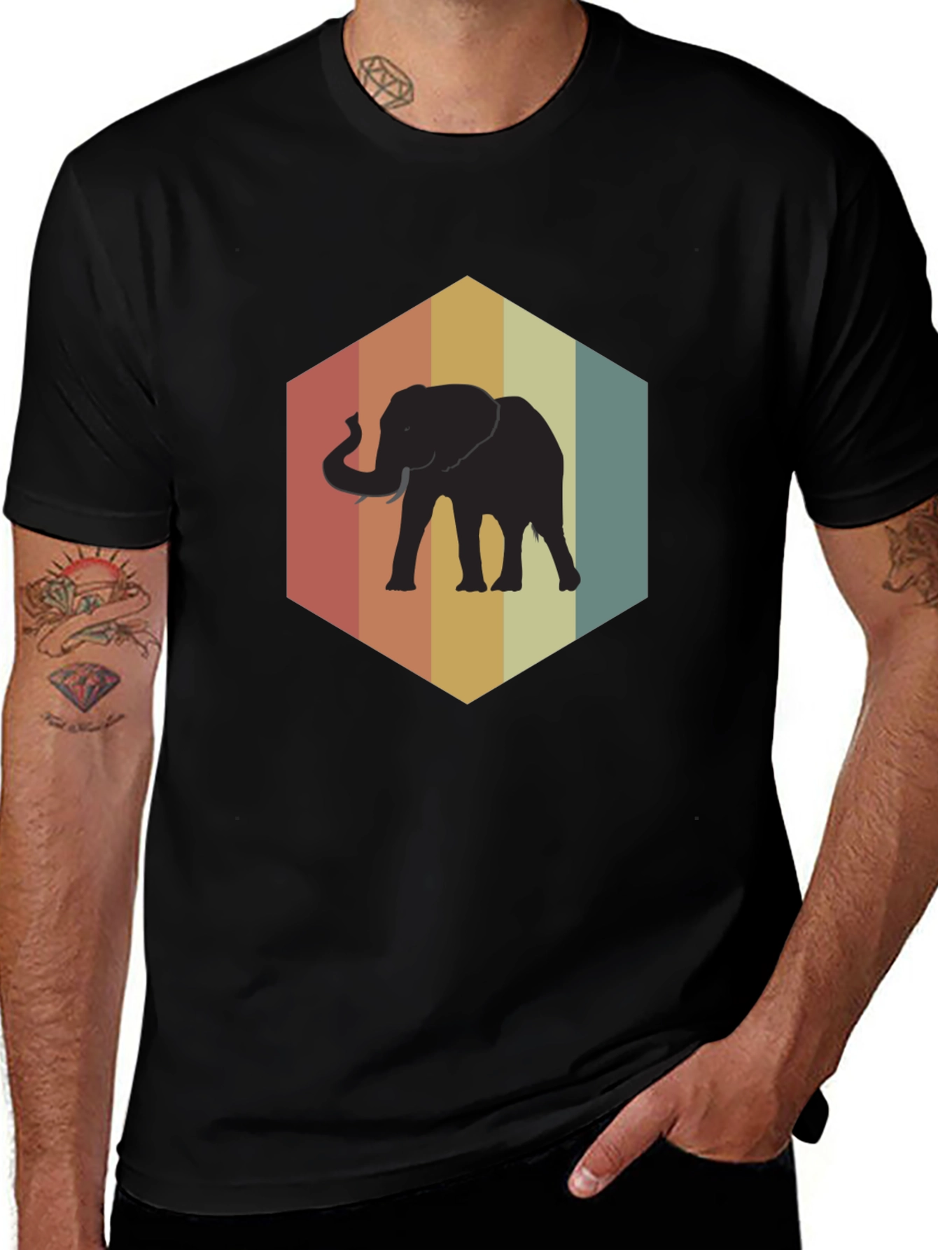 Variant 22 of Retro Elephant Graphic Tee