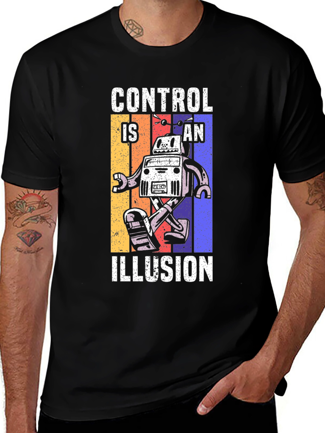 Variant 28 of Control is an Illusion Robot Graphic T-Shirt