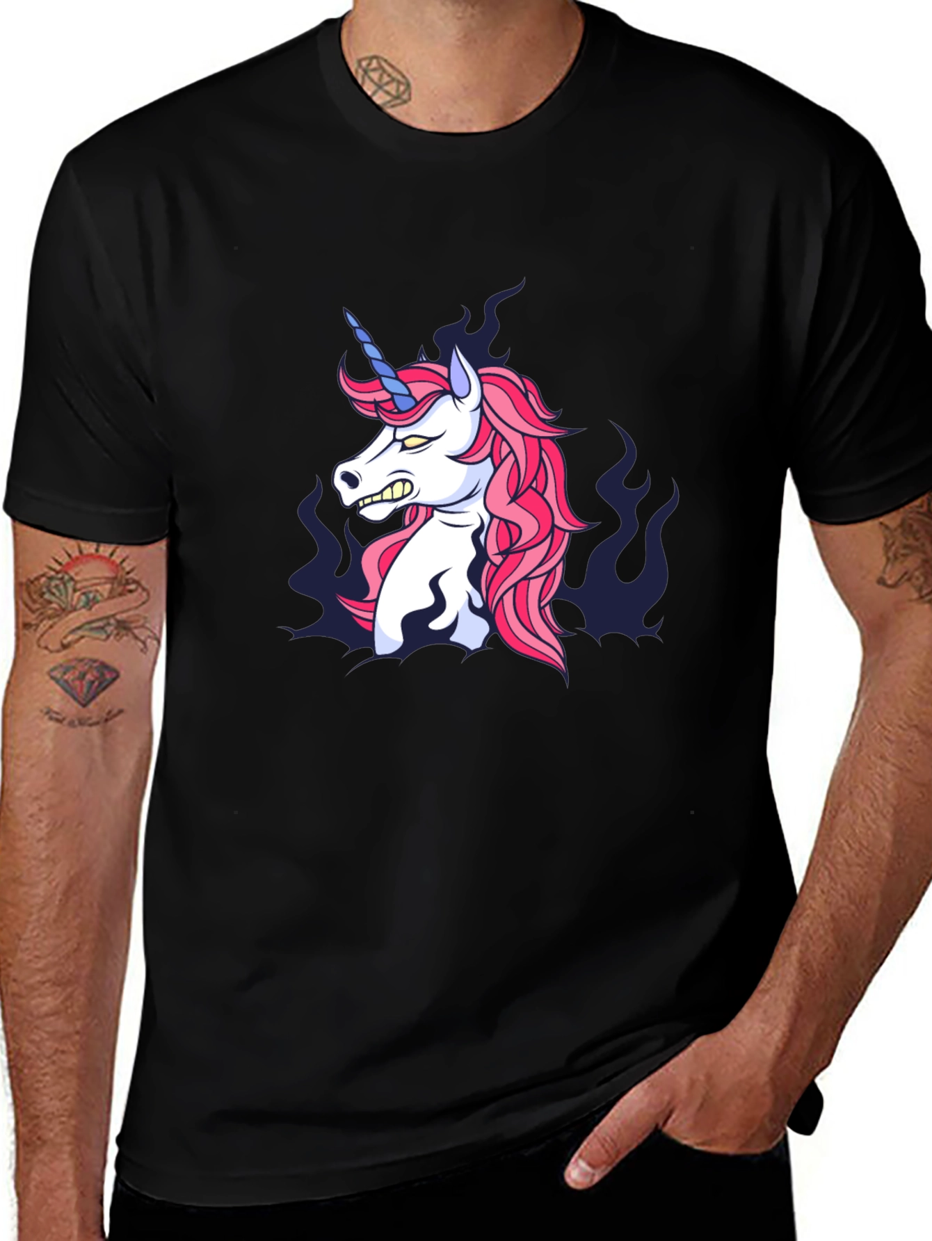 Variant 24 of Unicorn Graphic Black T-Shirt