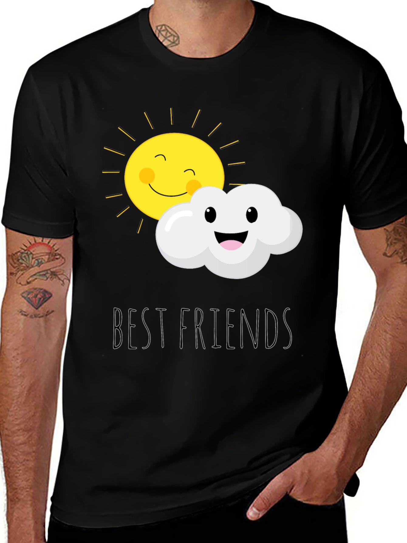 Variant 9 of Best Friends Sun and Cloud Graphic T-Shirt