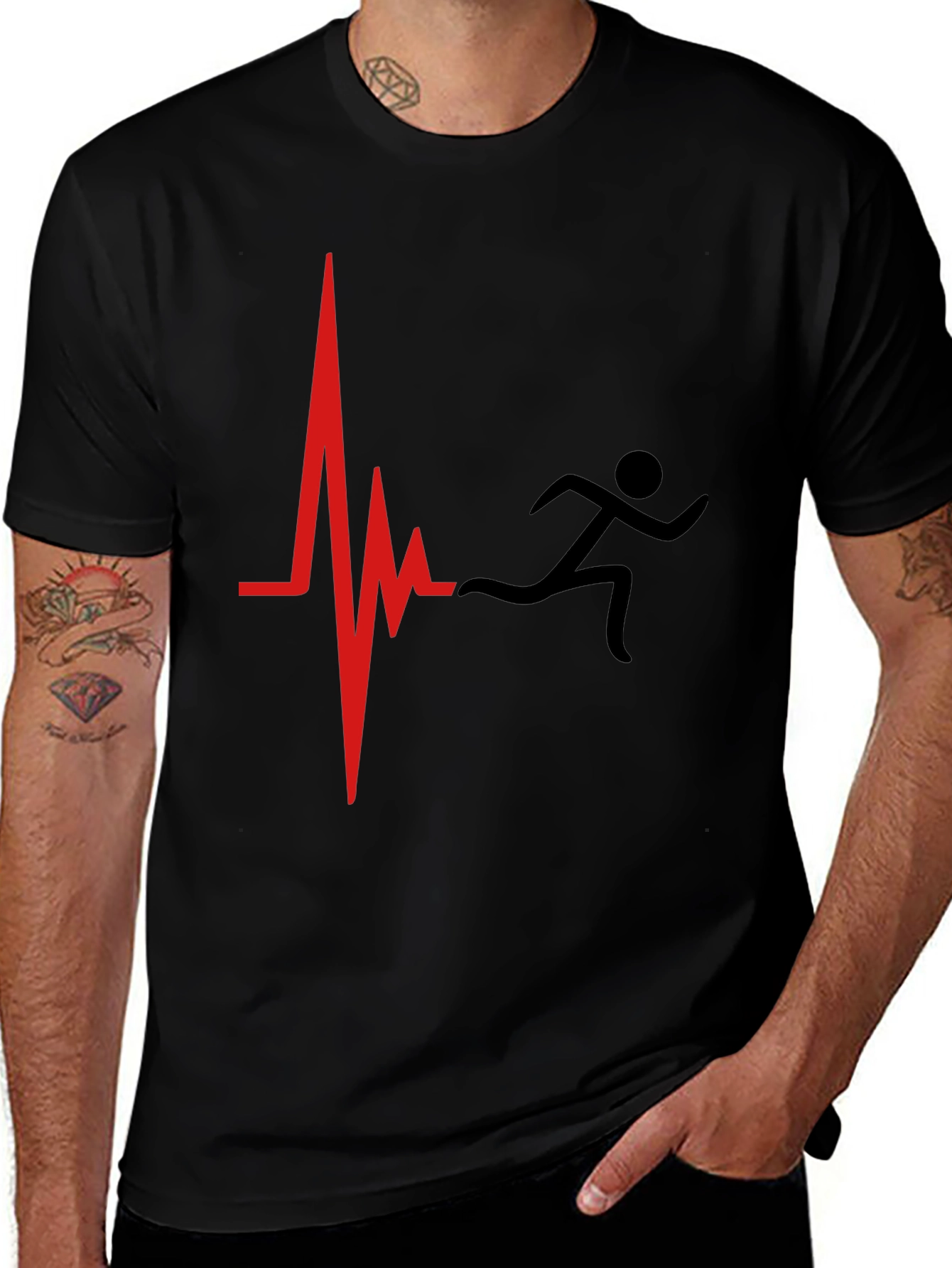 Running Heartbeat Graphic Tee - Sporty Casual