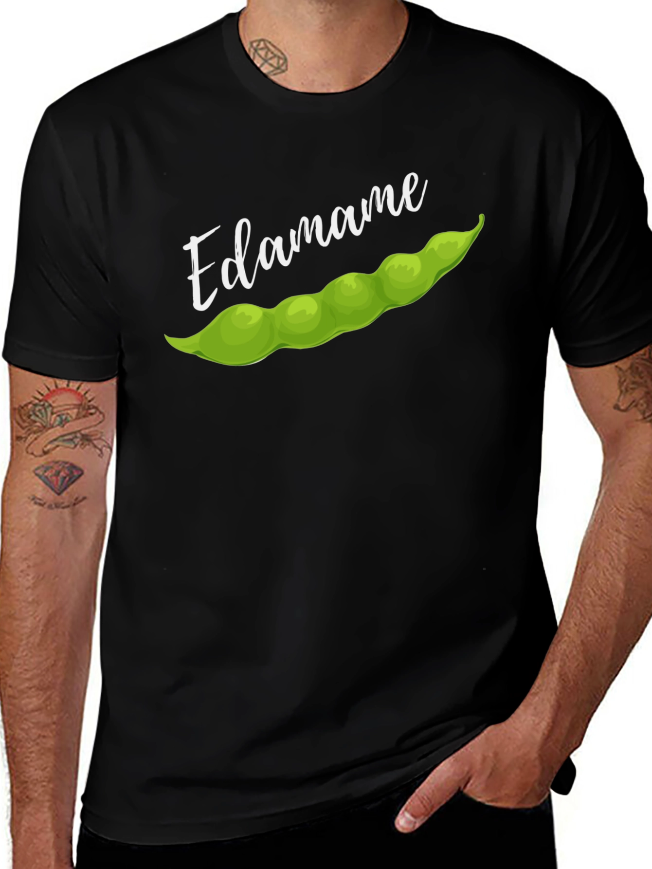 Variant 29 of Edamame Graphic T-Shirt - Black, Casual