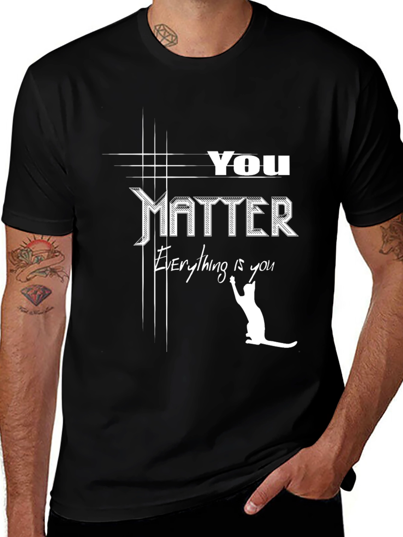 Variant 21 of You Matter Cat T-Shirt - Black