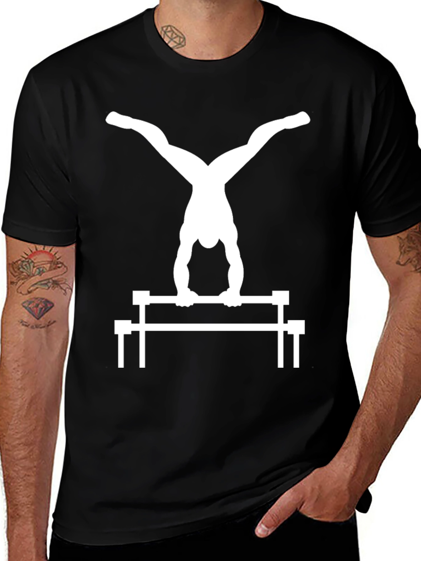 Variant 30 of Gymnast Parallel Bars Black T-Shirt