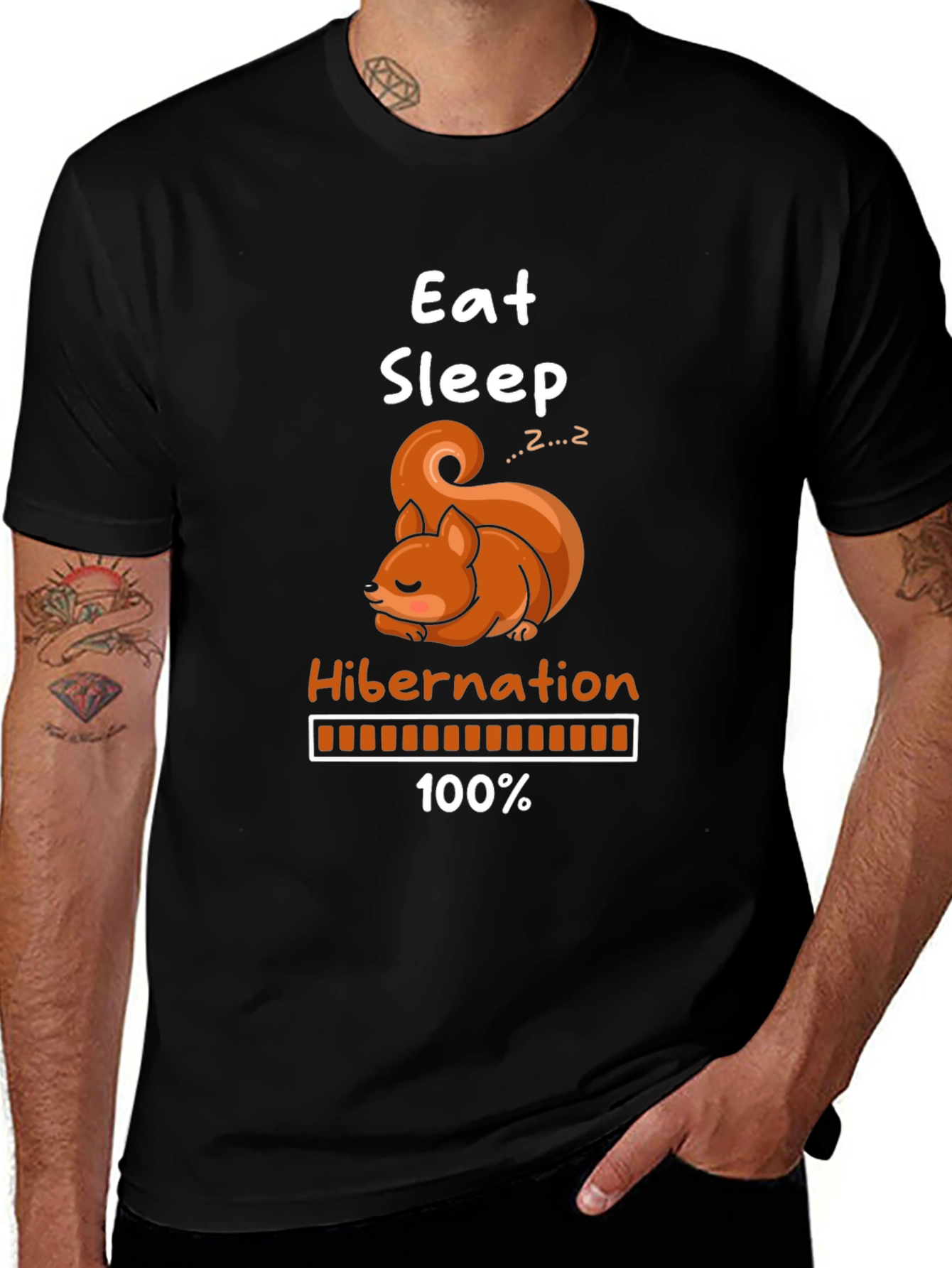 Variant 5 of Eat Sleep Hibernation Squirrel T-Shirt