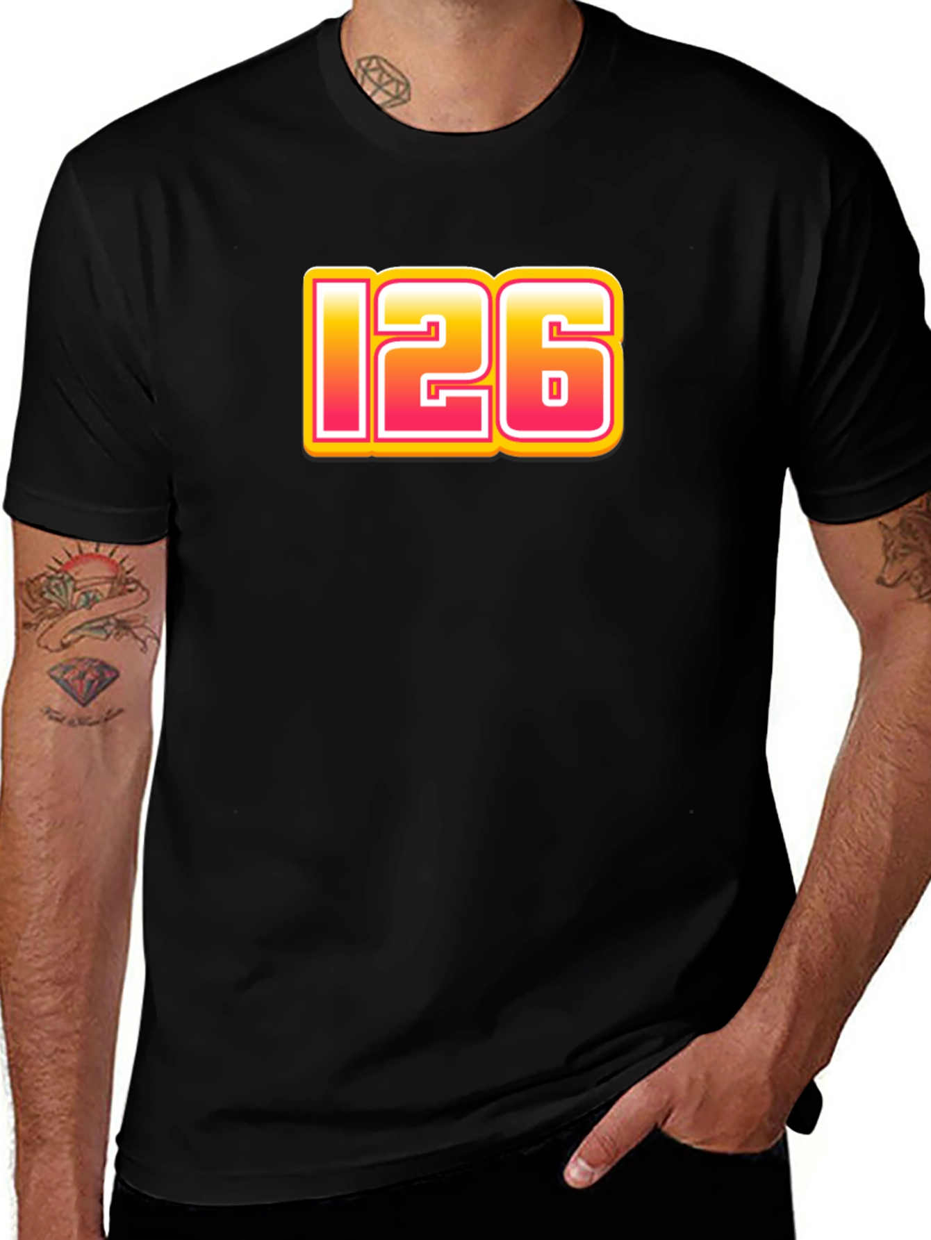 Variant 9 of Cool 126 Graphic Print Black T-Shirt