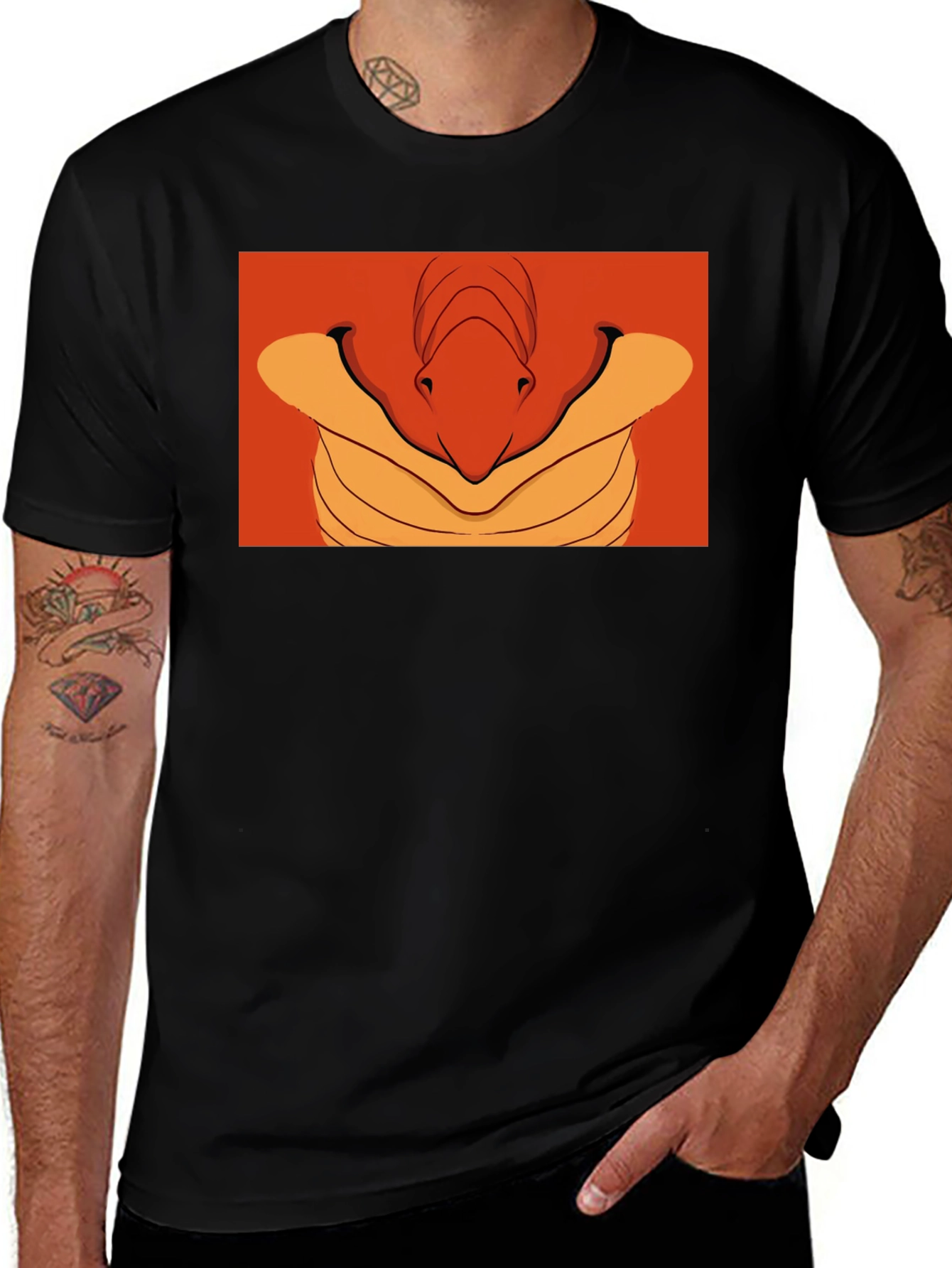 Stylized Reptile Graphic Tee - Modern, Bold Design