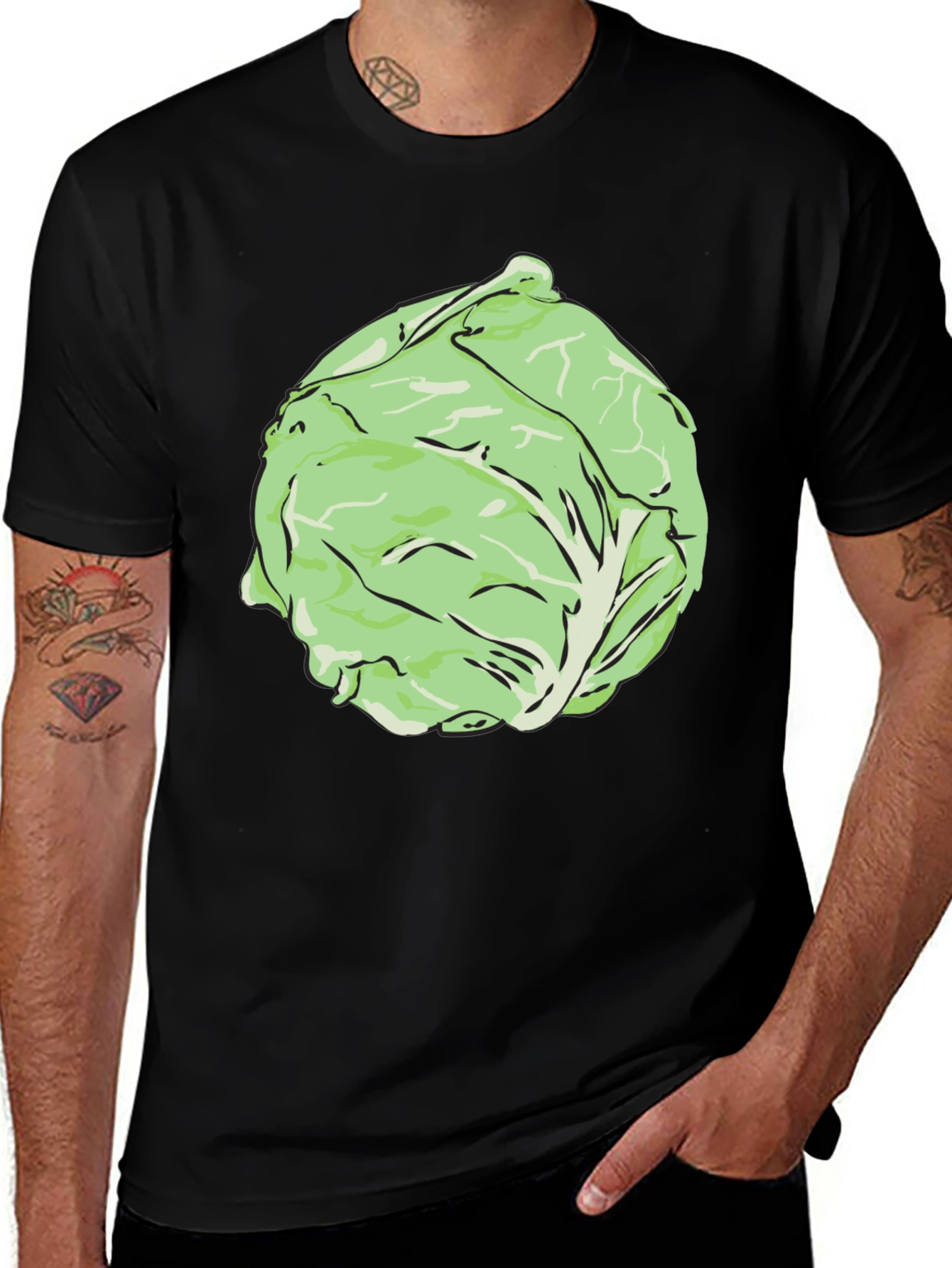 Variant 6 of Cabbage Graphic T-Shirt - Novelty Food Tee