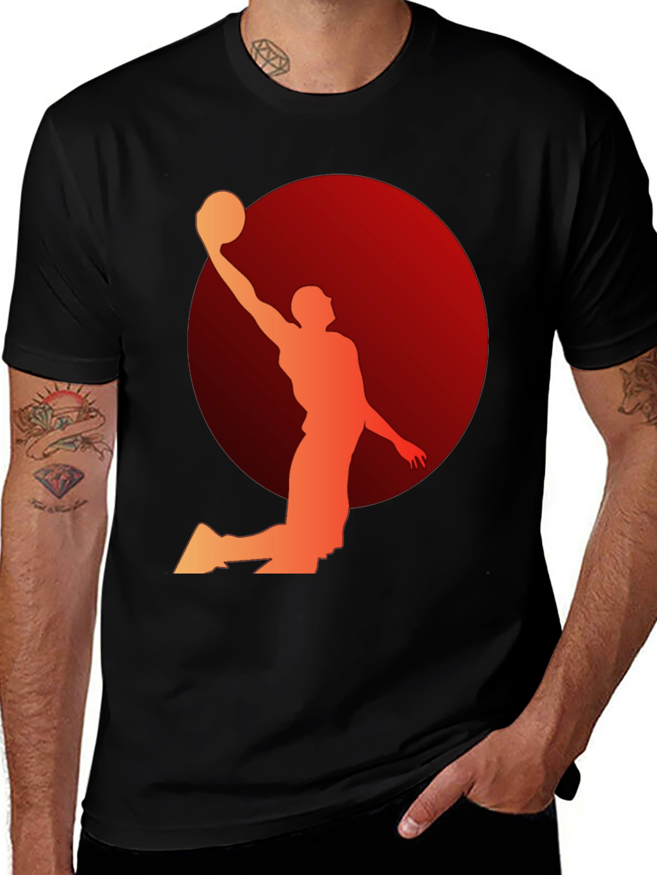 Variant 2 of Basketball Sunset Graphic T-Shirt