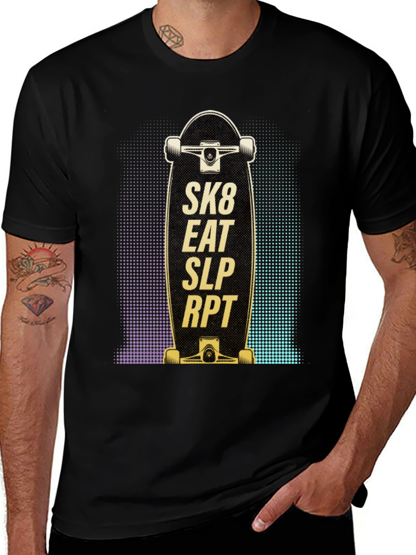 Variant 18 of Sk8 Eat Slp Rpt Black T-Shirt