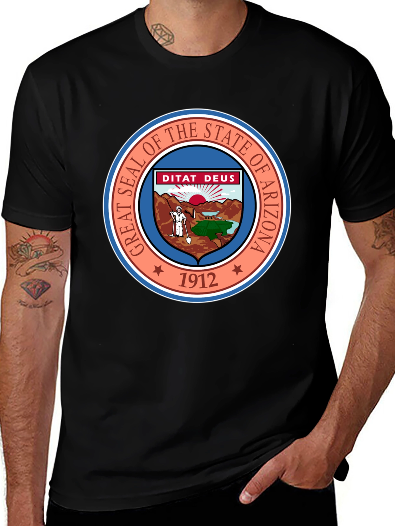 Arizona State Seal Black T-Shirt