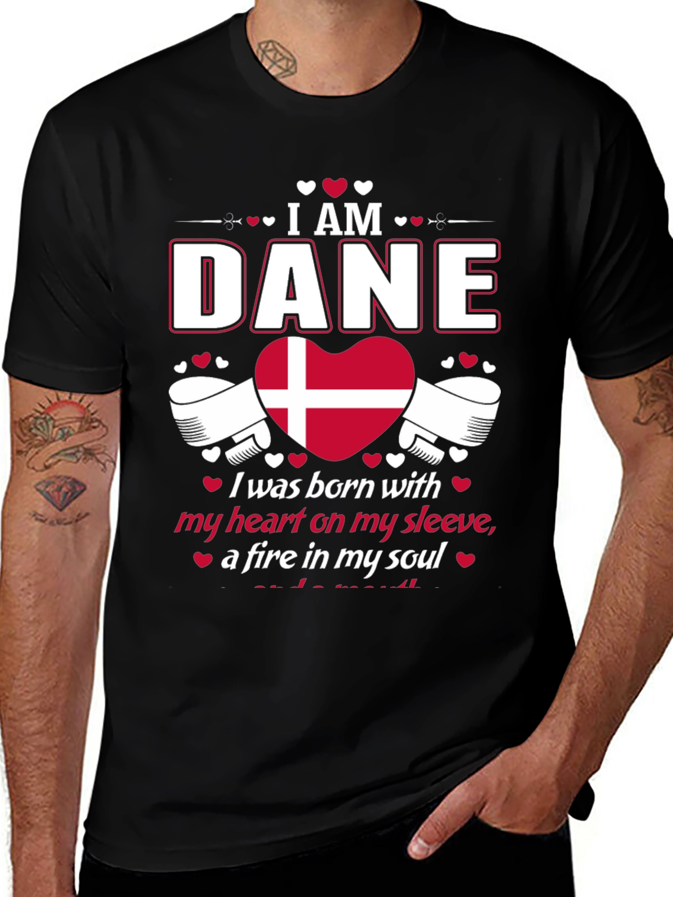 I am Dane T-Shirt - Denmark Heart