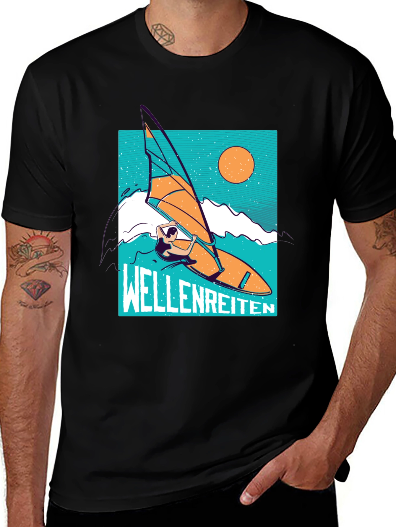 Variant 14 of Wellenreiten T-Shirt - Windsurfing Graphic Tee