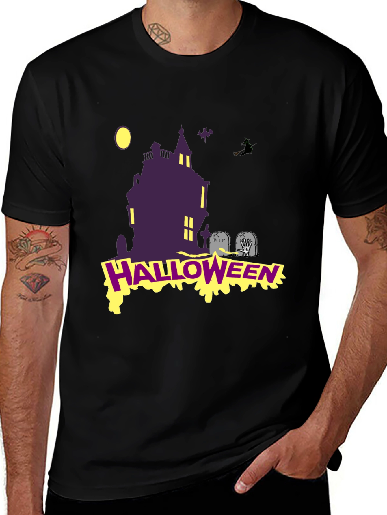 Halloween Graphic T-Shirt: Spooky Haunted House Tee