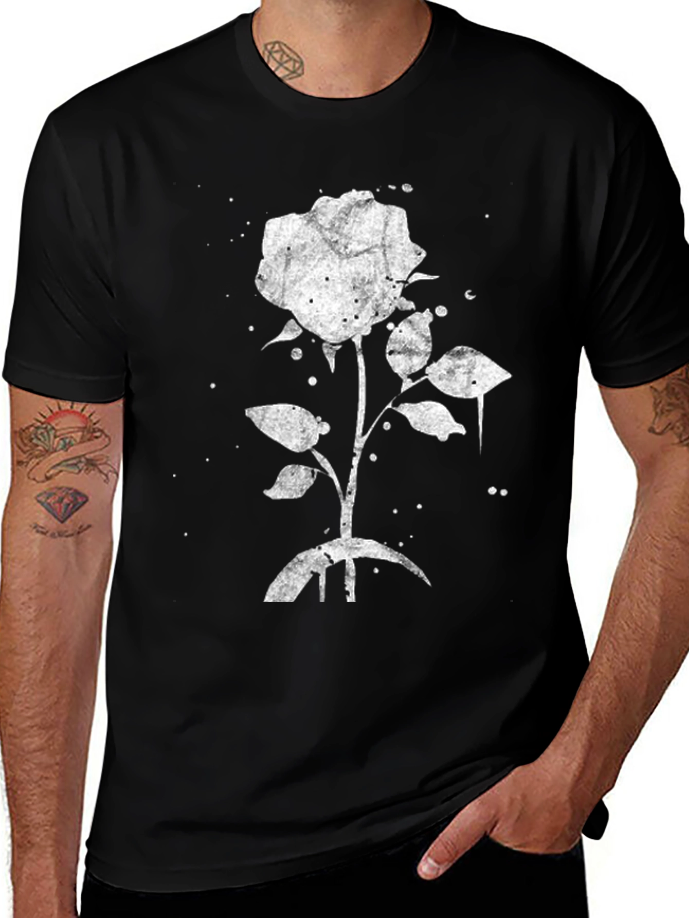 Variant 25 of Black Rose Graphic Tee - Stylish & Unique