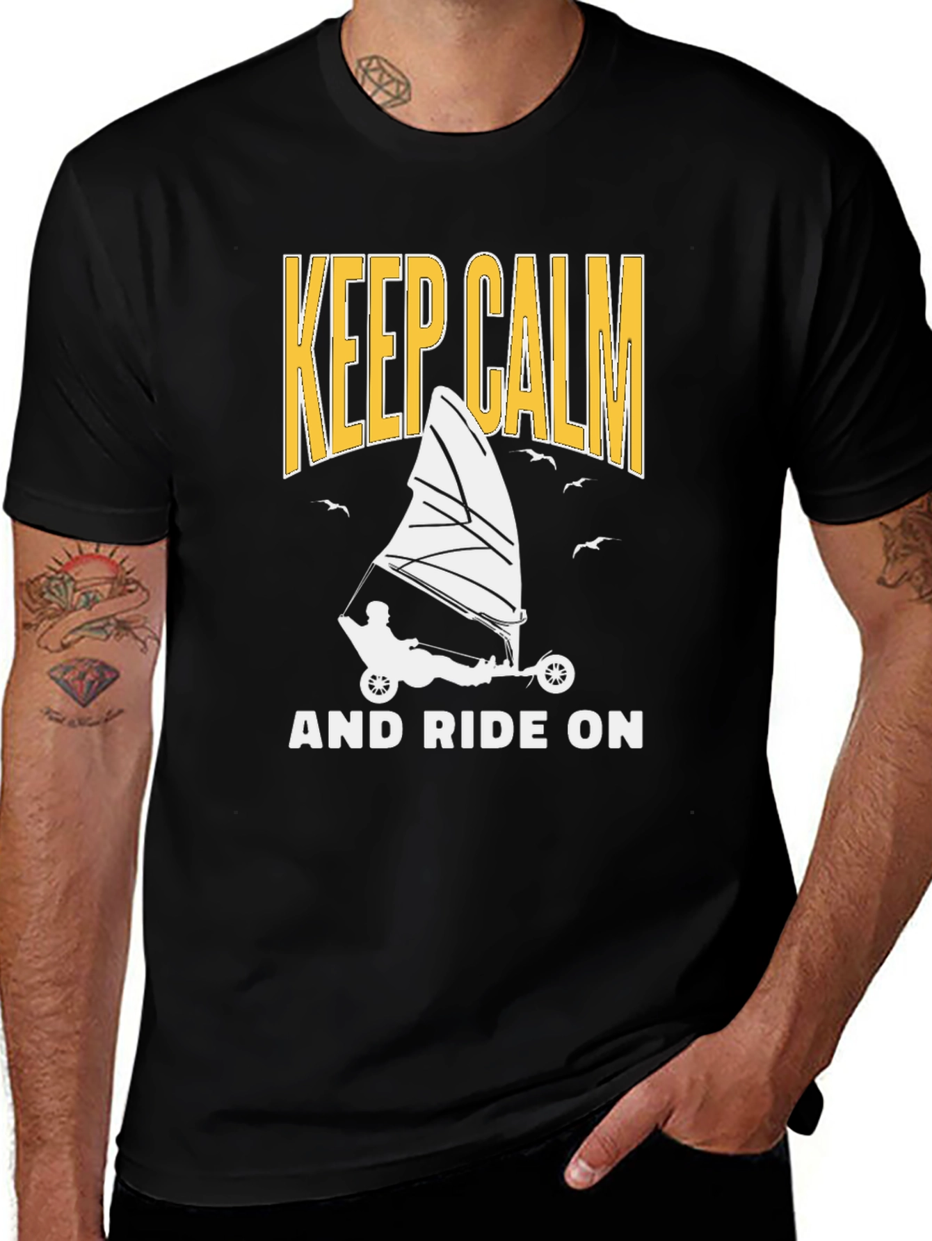 Variant 26 of Keep Calm And Ride On Black T-Shirt