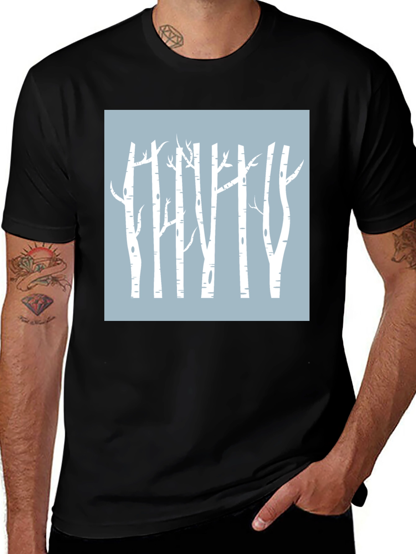 Variant 13 of Birch Tree Graphic Tee - Nature Inspired Design