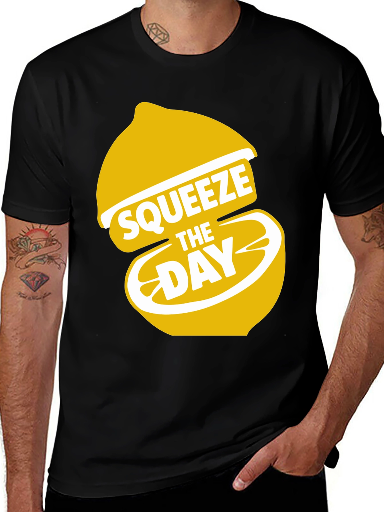 Variant 19 of Squeeze the Day Graphic Tee - Black