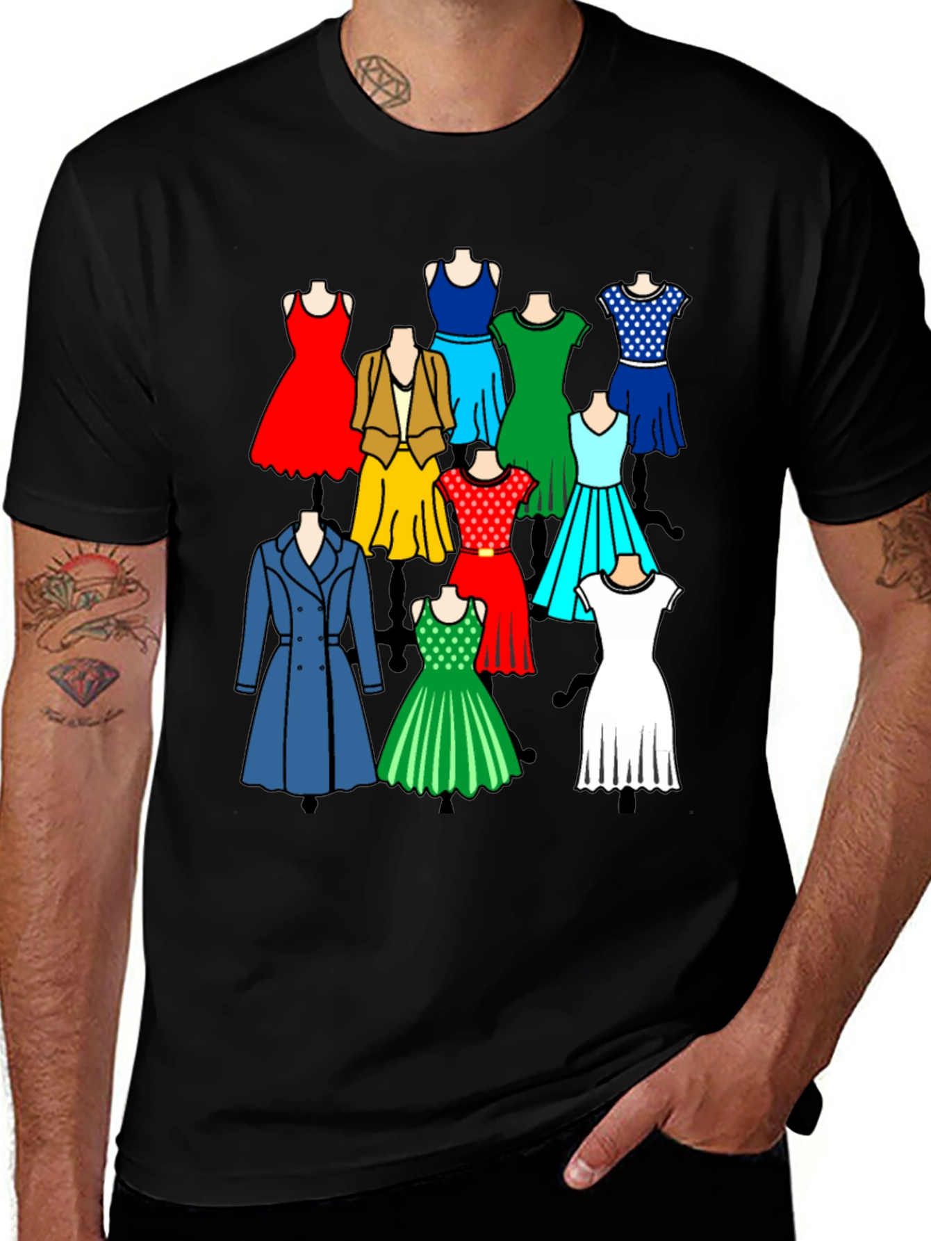 Variant 9 of Colorful Dresses Graphic Tee