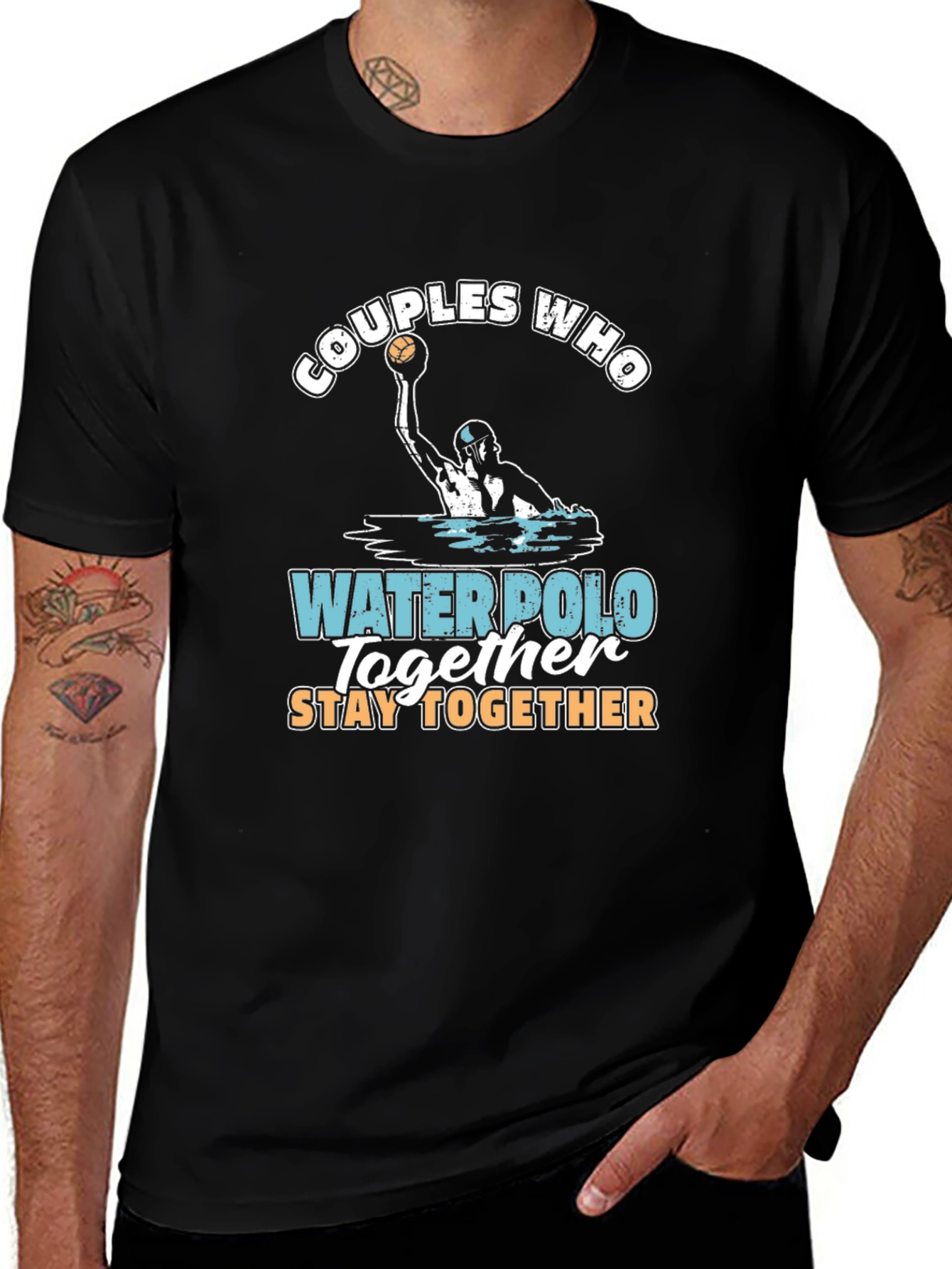 Variant 21 of Water Polo Couples Black Graphic Tee