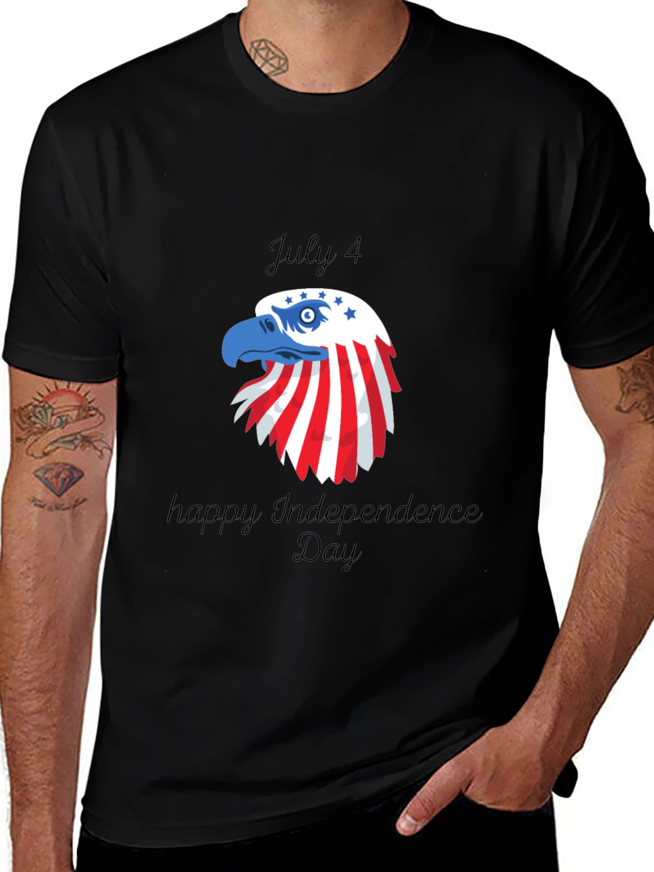 Patriotic Eagle July 4th Independence Day Tee