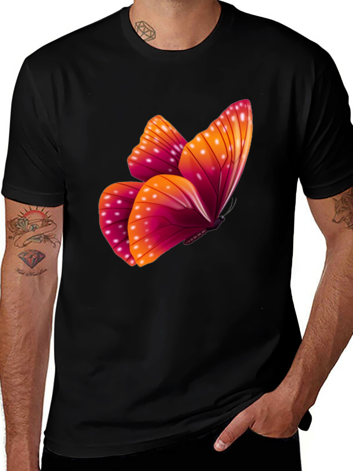 Variant 8 of Butterfly Graphic Black T-Shirt