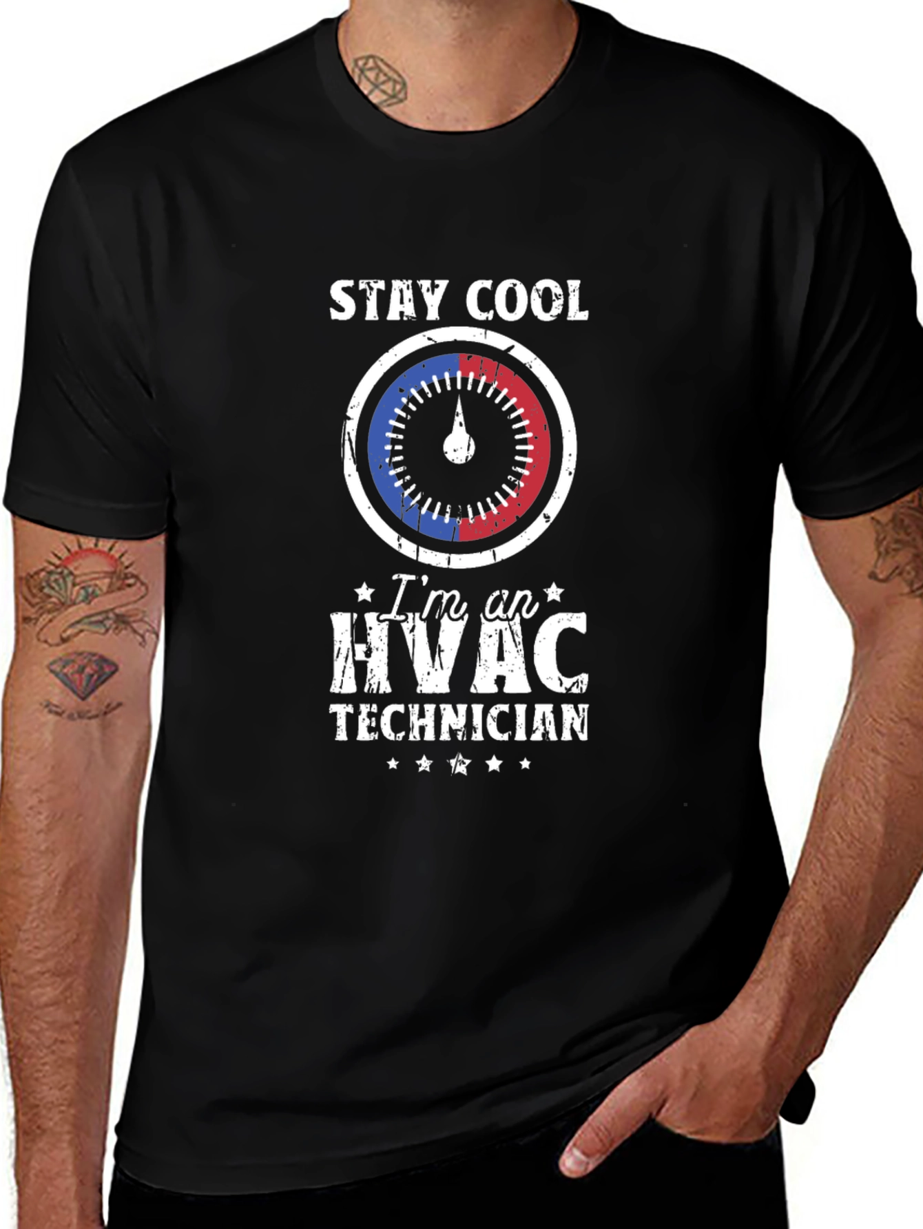 Stay Cool HVAC Technician Black T-Shirt