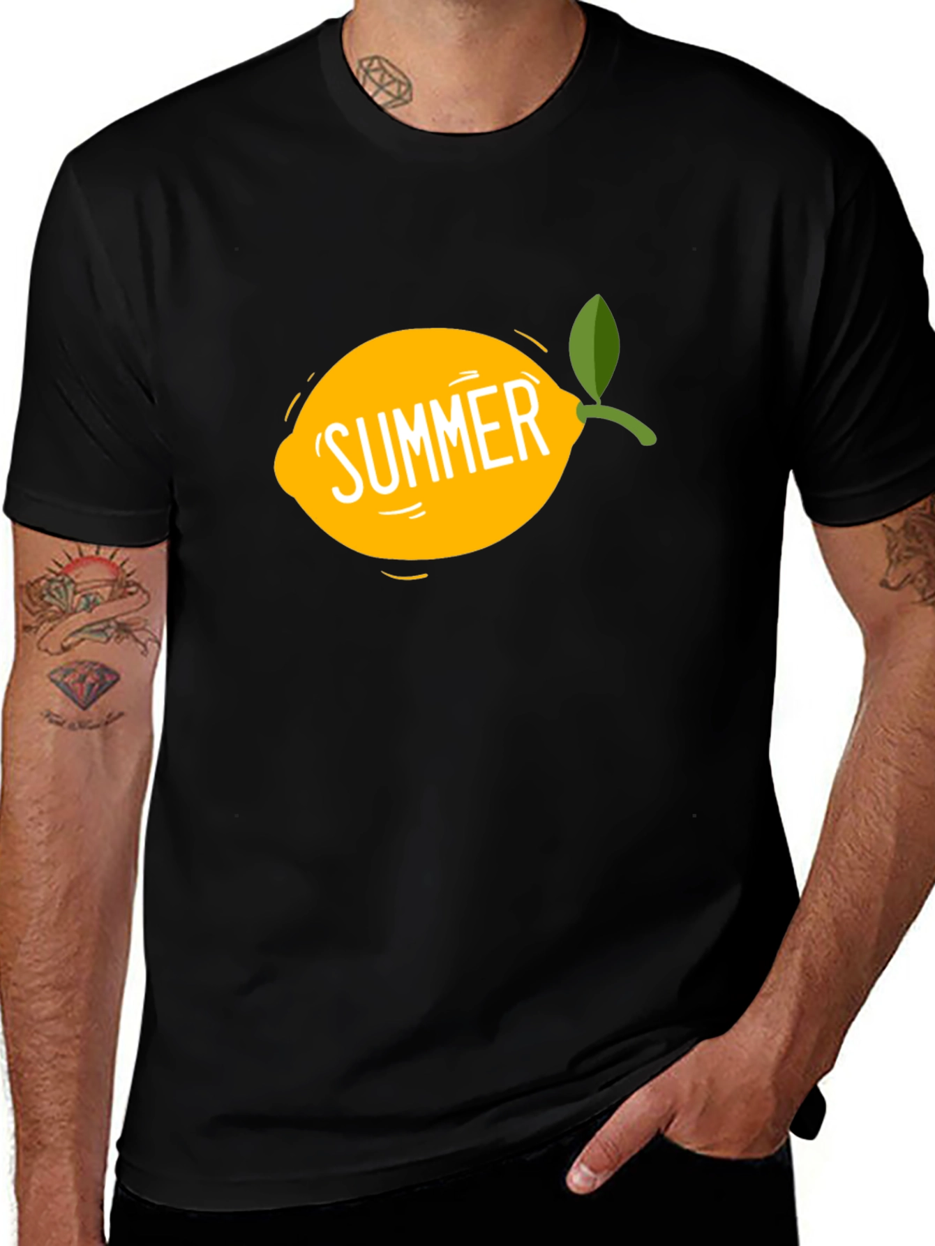 Variant 11 of Summer Lemon Graphic T-Shirt - Black