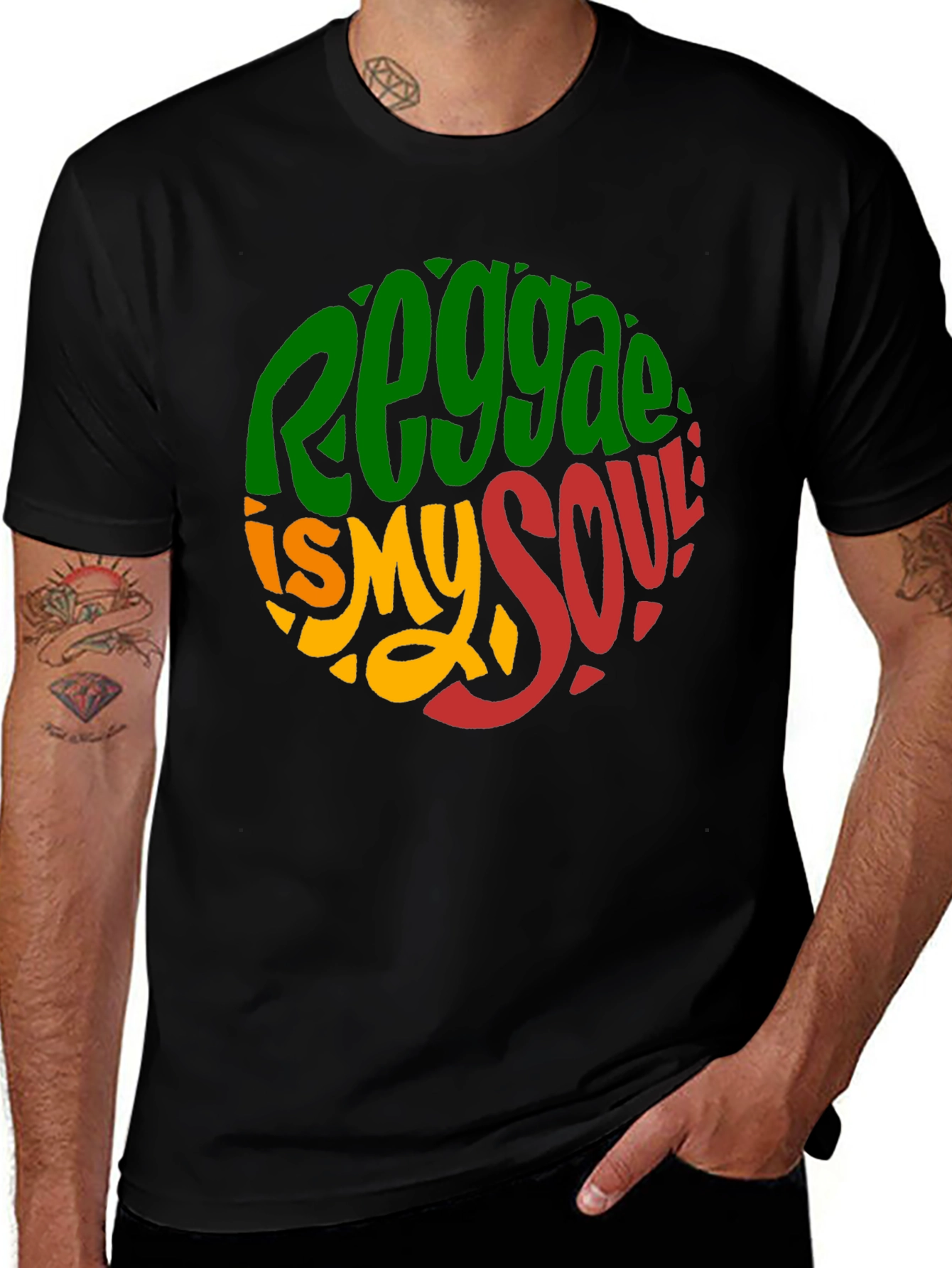 Variant 13 of Reggae Is My Soul T-Shirt - Round Graphic Tee