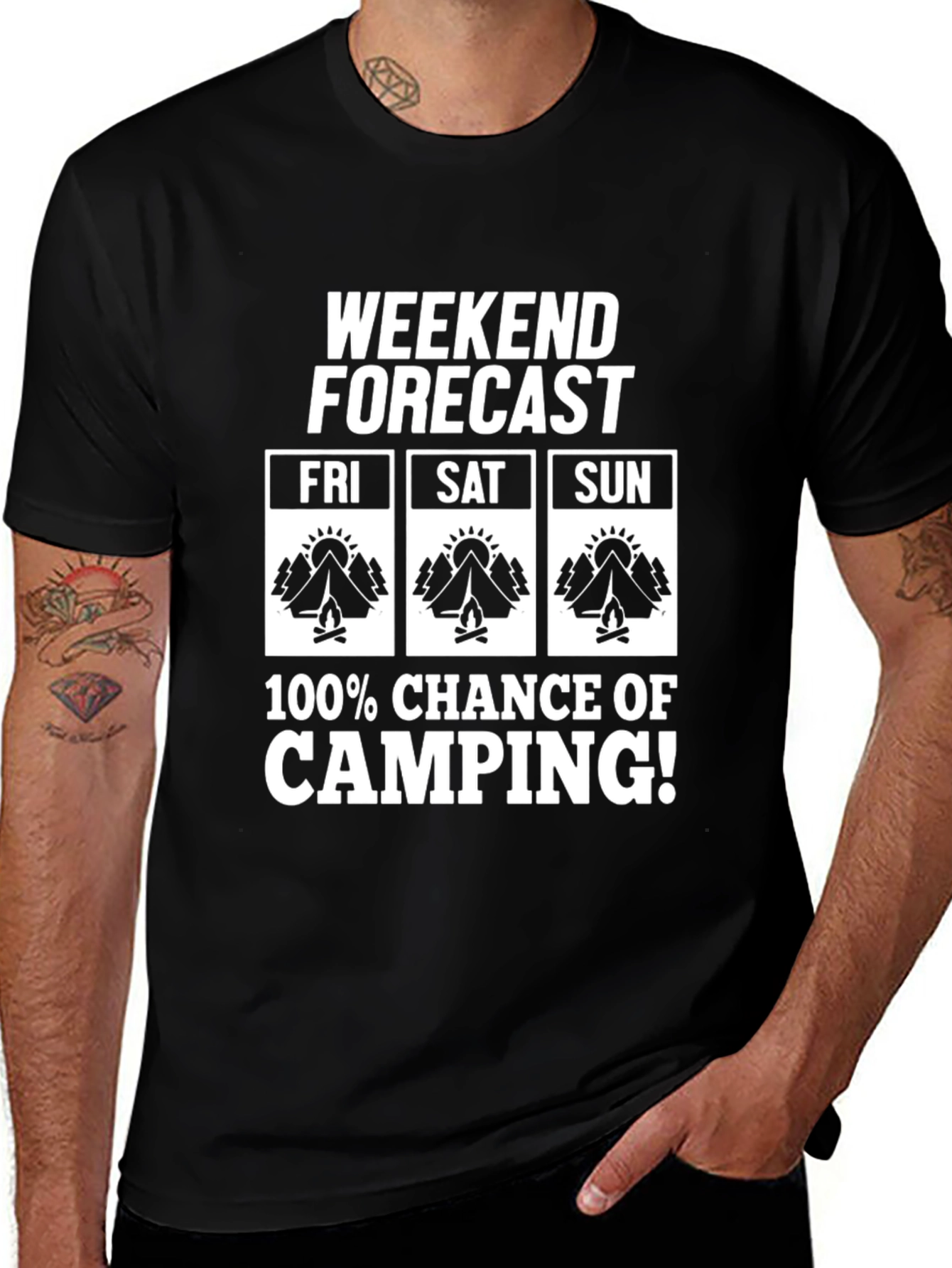 Variant 6 of Weekend Camping Forecast Graphic Tee