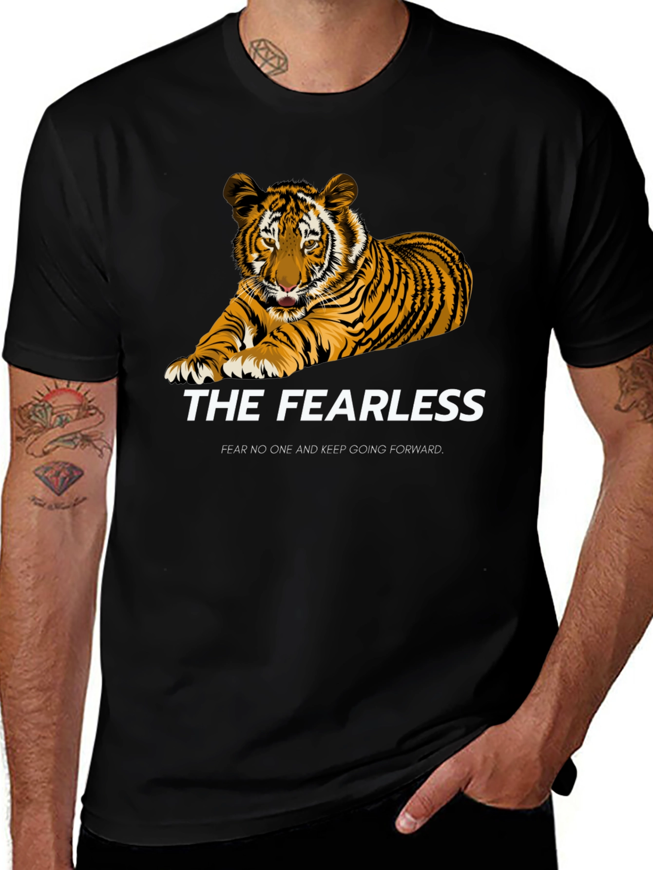 Variant 9 of The Fearless Tiger Graphic Tee - Bold Black T-Shirt