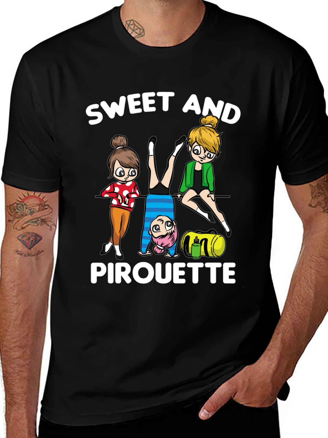 Variant 20 of Sweet and Pirouette Black Graphic T-Shirt