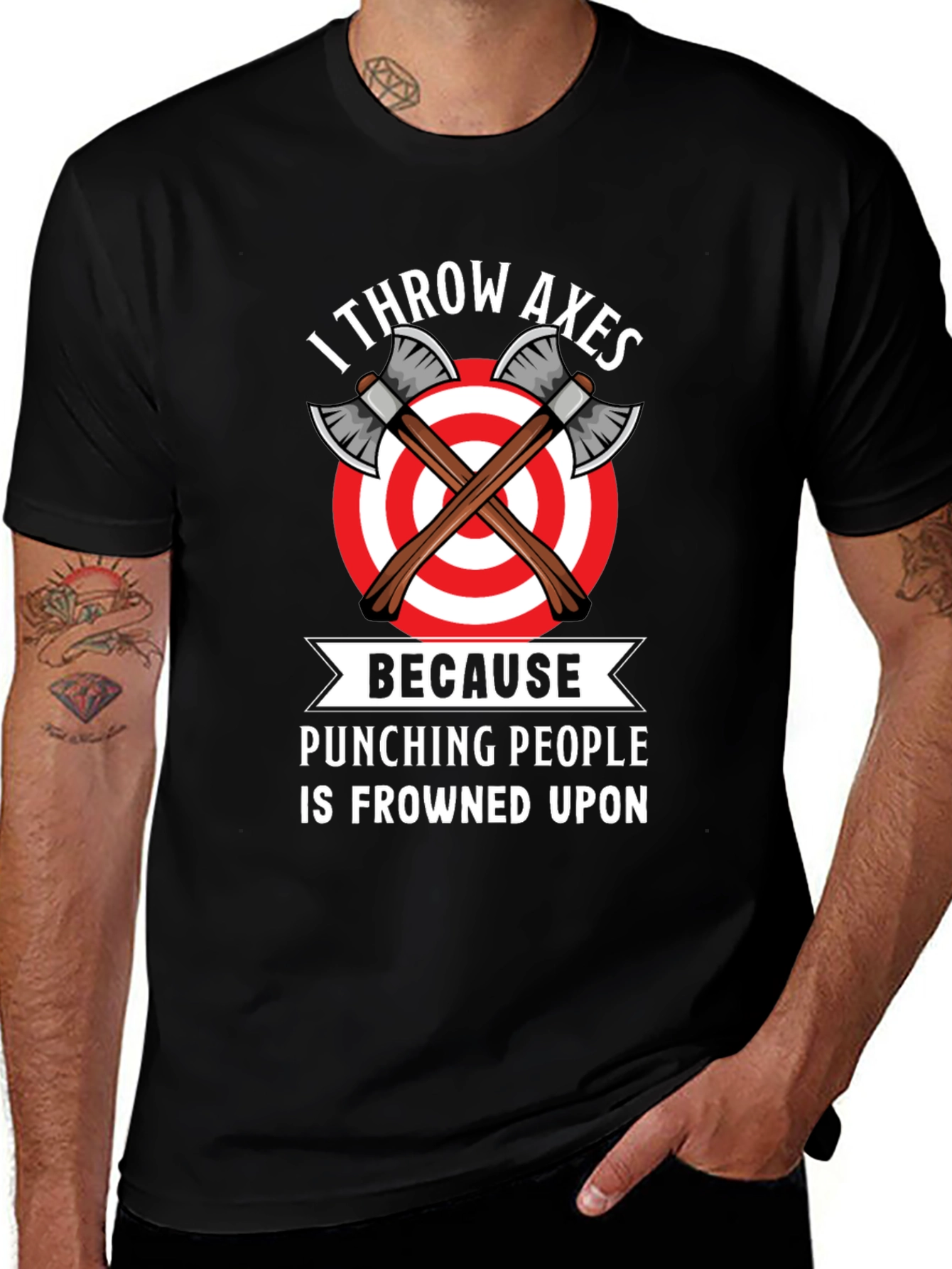 Variant 11 of I Throw Axes T-Shirt - Funny Graphic Tee