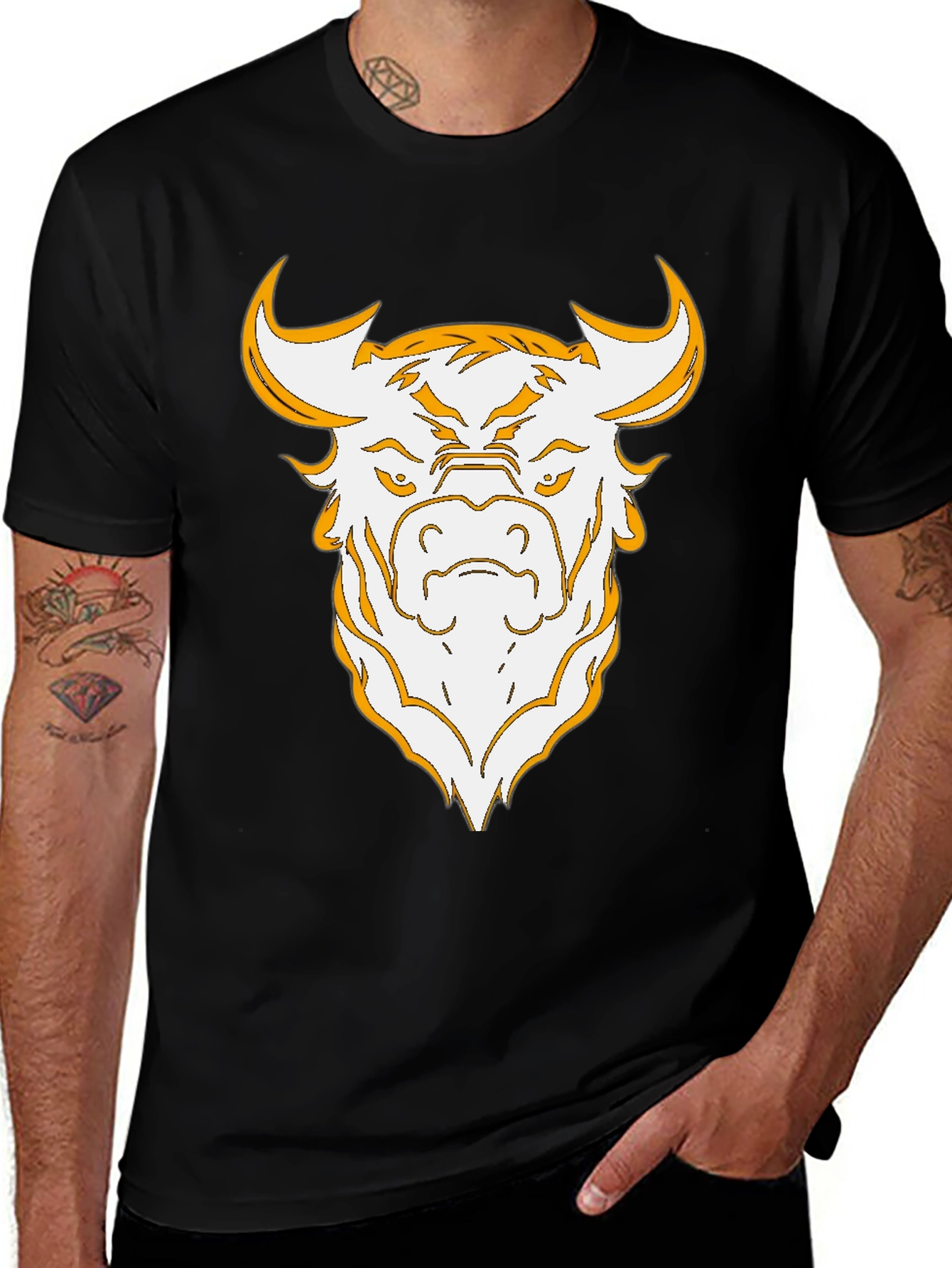 Variant 15 of Bold Bull Graphic Tee - Black