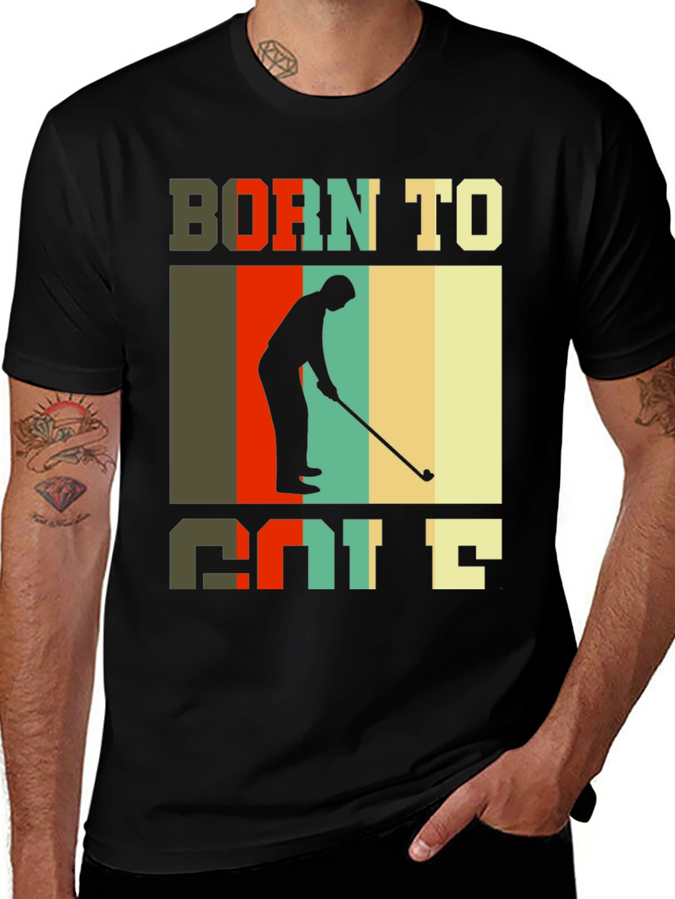 Born to Golf T-Shirt Retro Style Golfer Tee