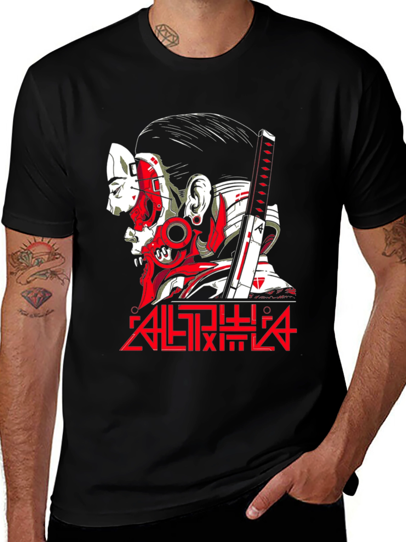 Variant 23 of Cyberpunk Geisha T-Shirt: Samurai Style Tee