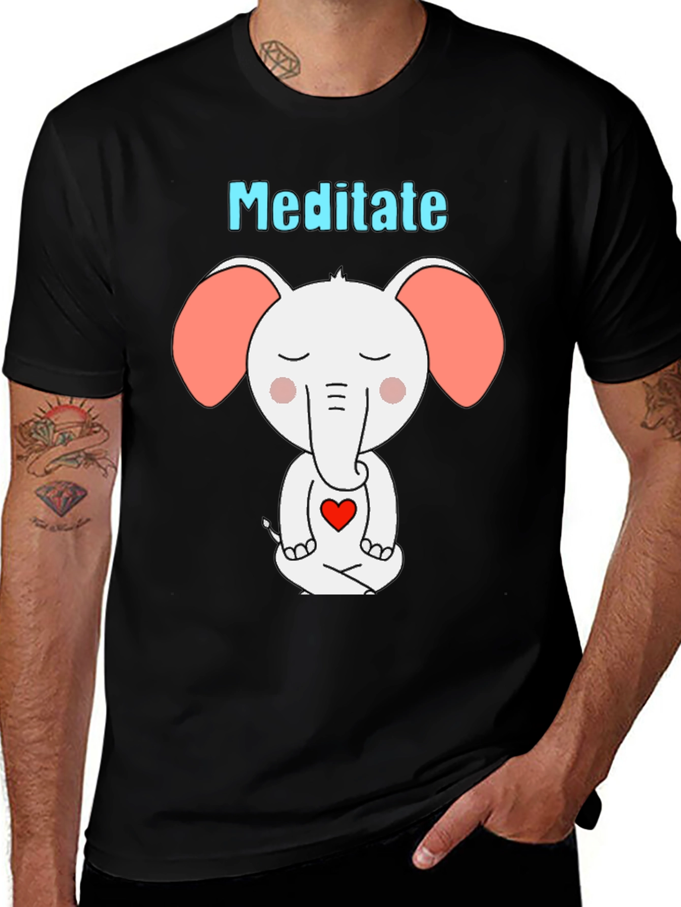 Variant 10 of Meditate Elephant T-Shirt - Cute Graphic Tee