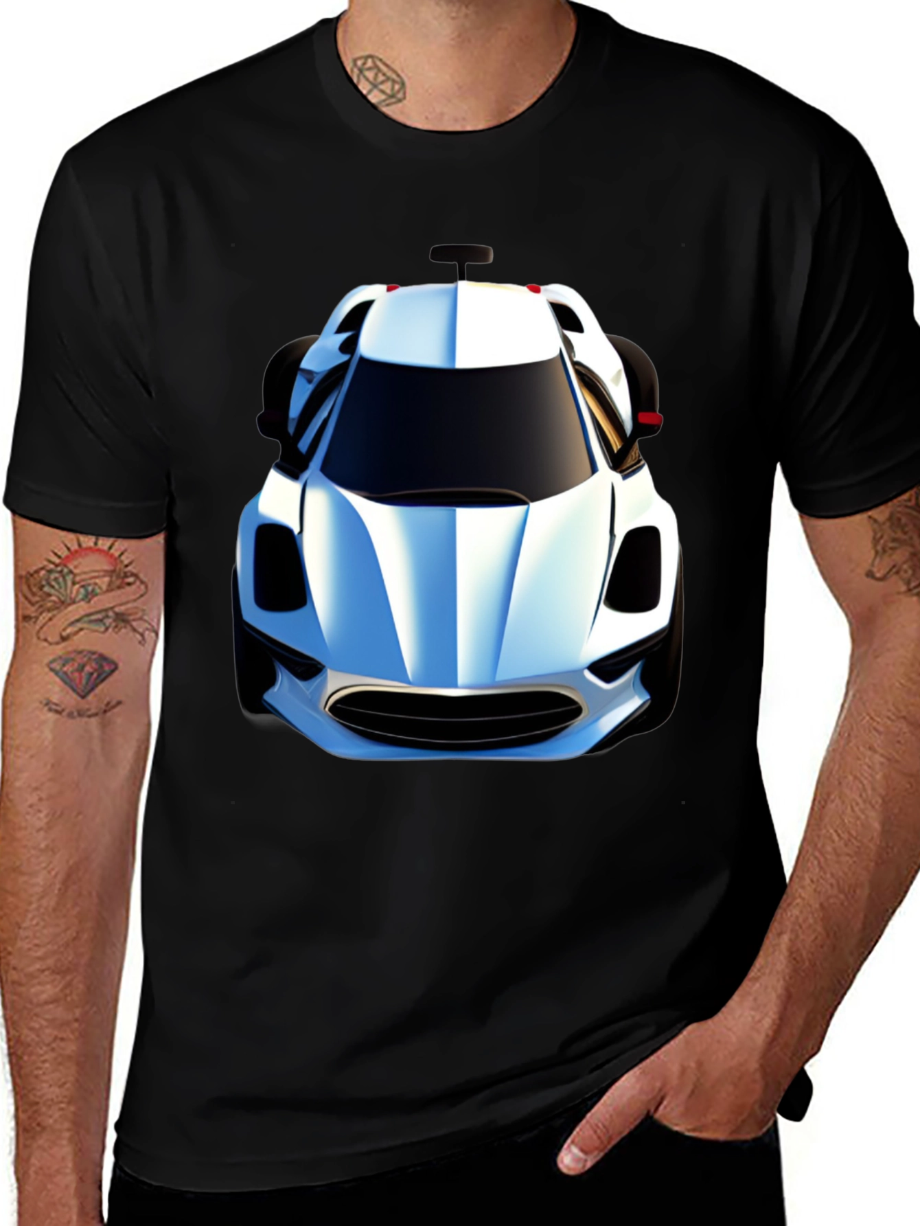 Variant 23 of Black T-Shirt with Car Graphic