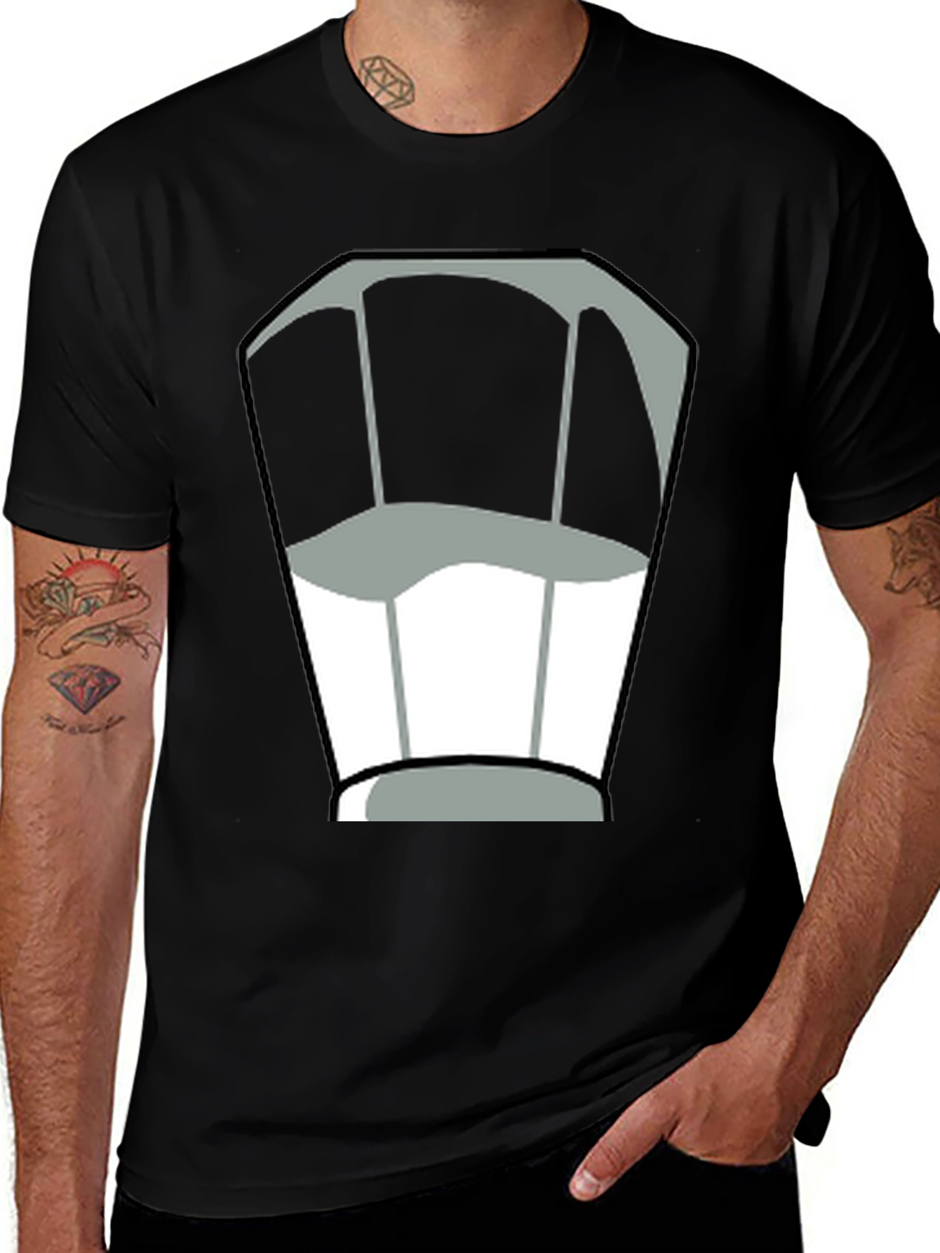 Variant 24 of Chef Hat Graphic Tee - Black Cotton T-Shirt