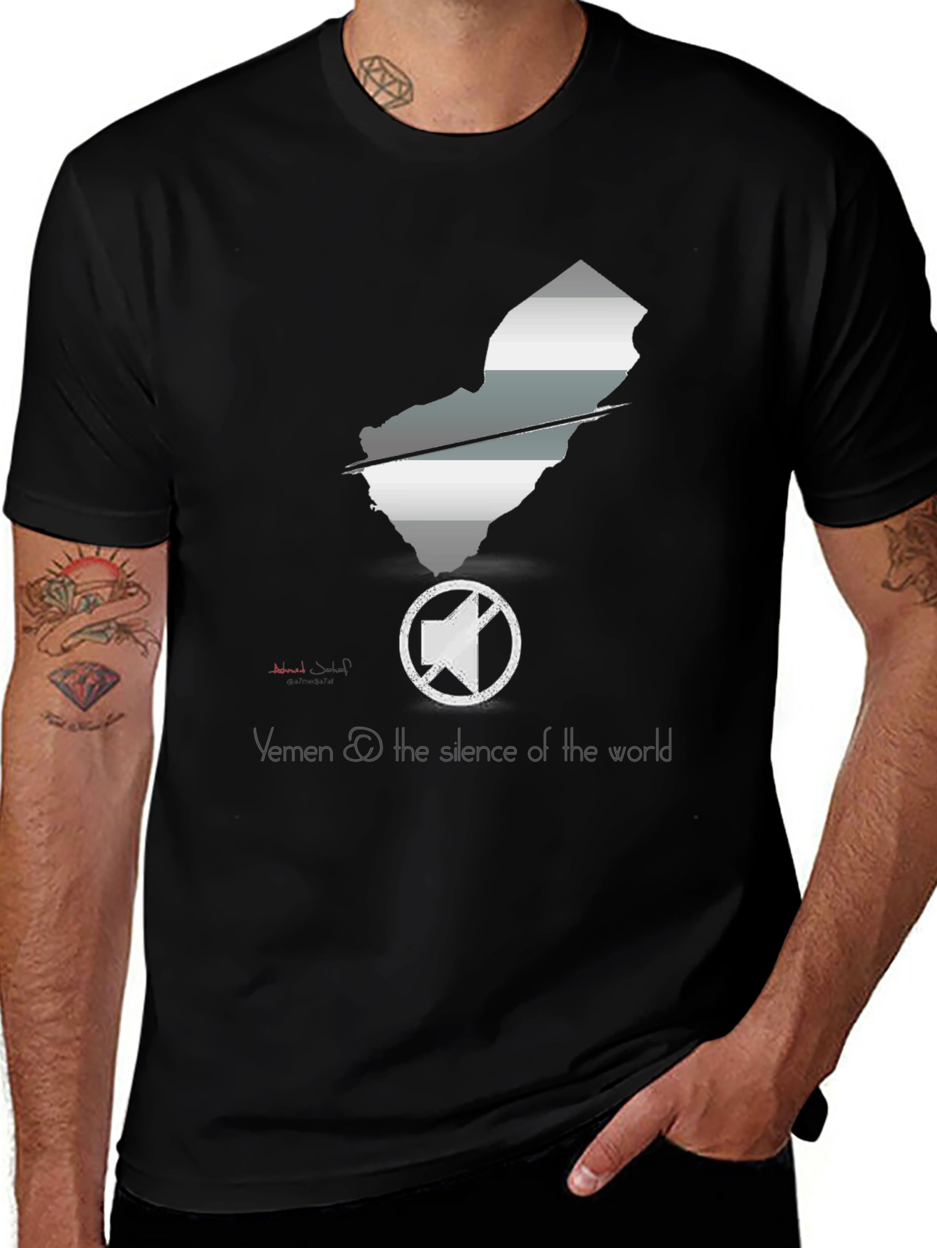 Variant 27 of Yemen Awareness Graphic Tee - Silence of the World