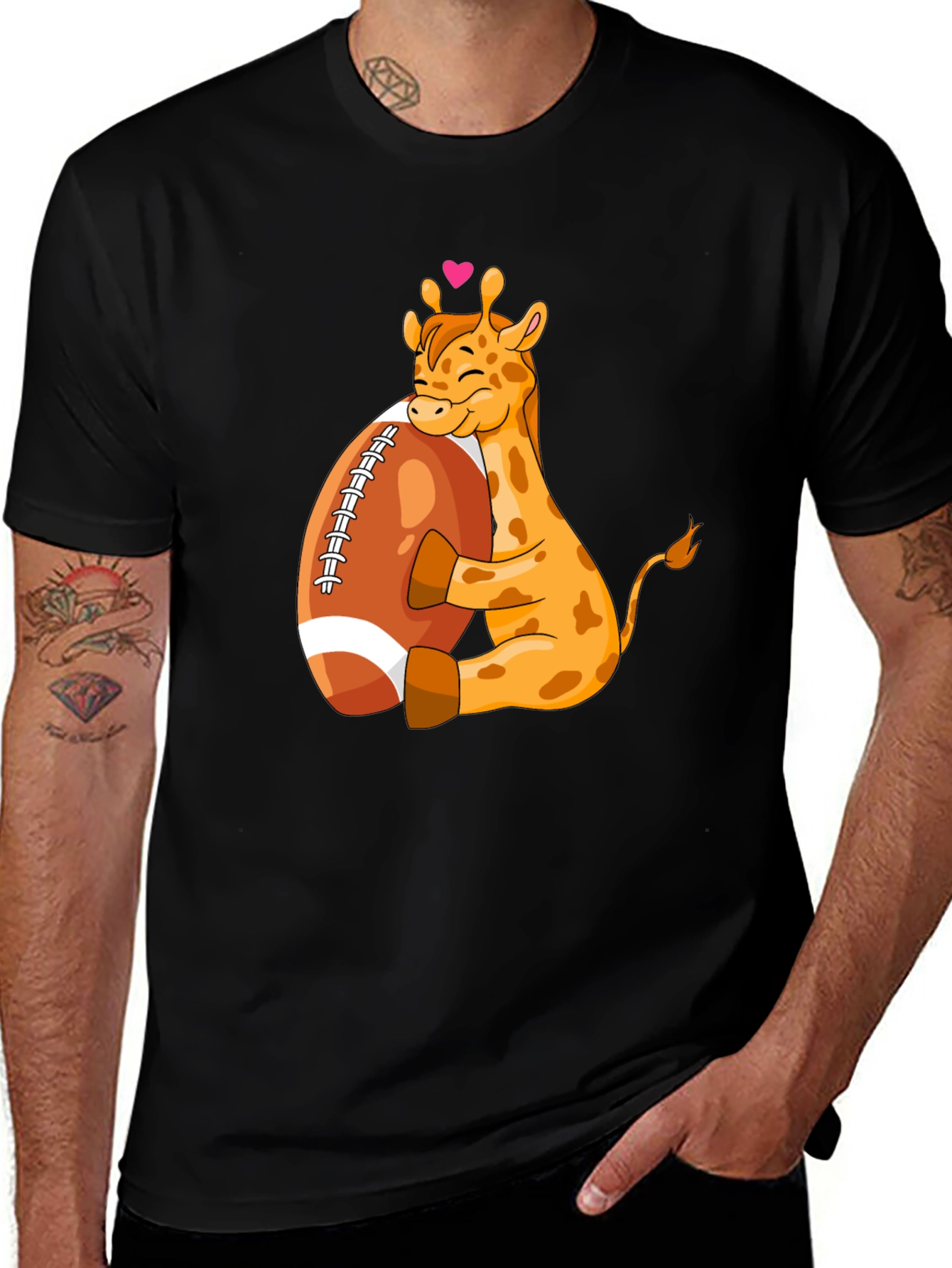 Variant 16 of Giraffe Hugging Football T-Shirt