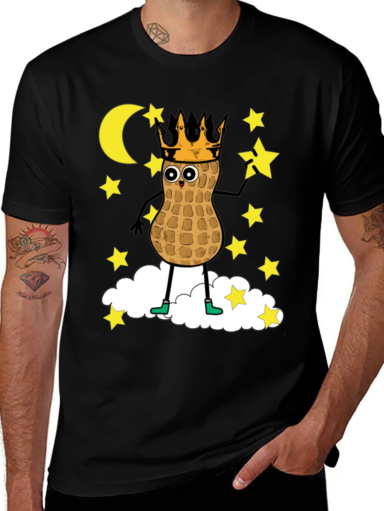 Variant 9 of Peanut King T-Shirt - Funny Cartoon Graphic Tee